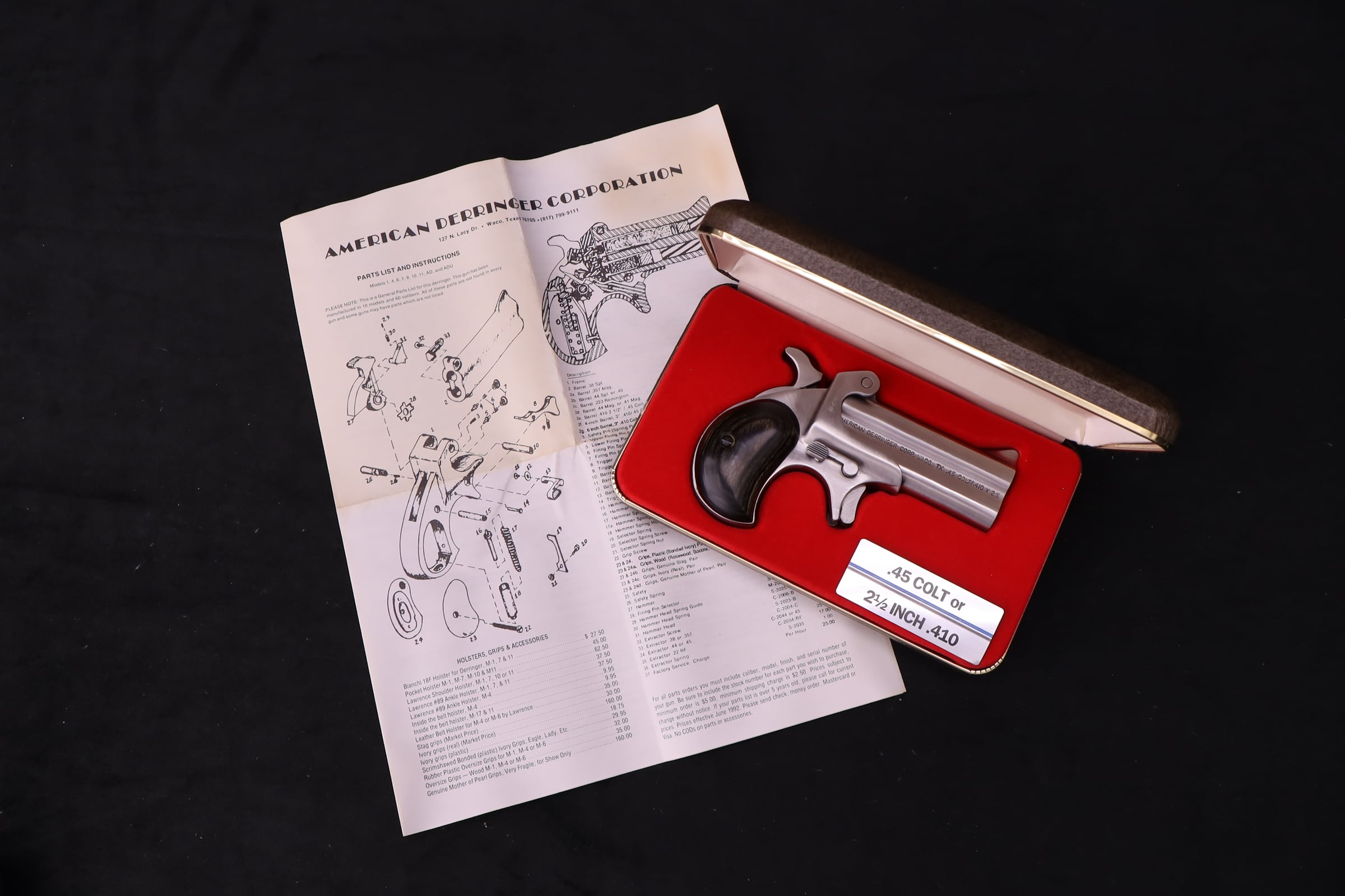 American Derringer M-1 45 LC 410 Bore 2-Shot Derringer Waco TX-img-2