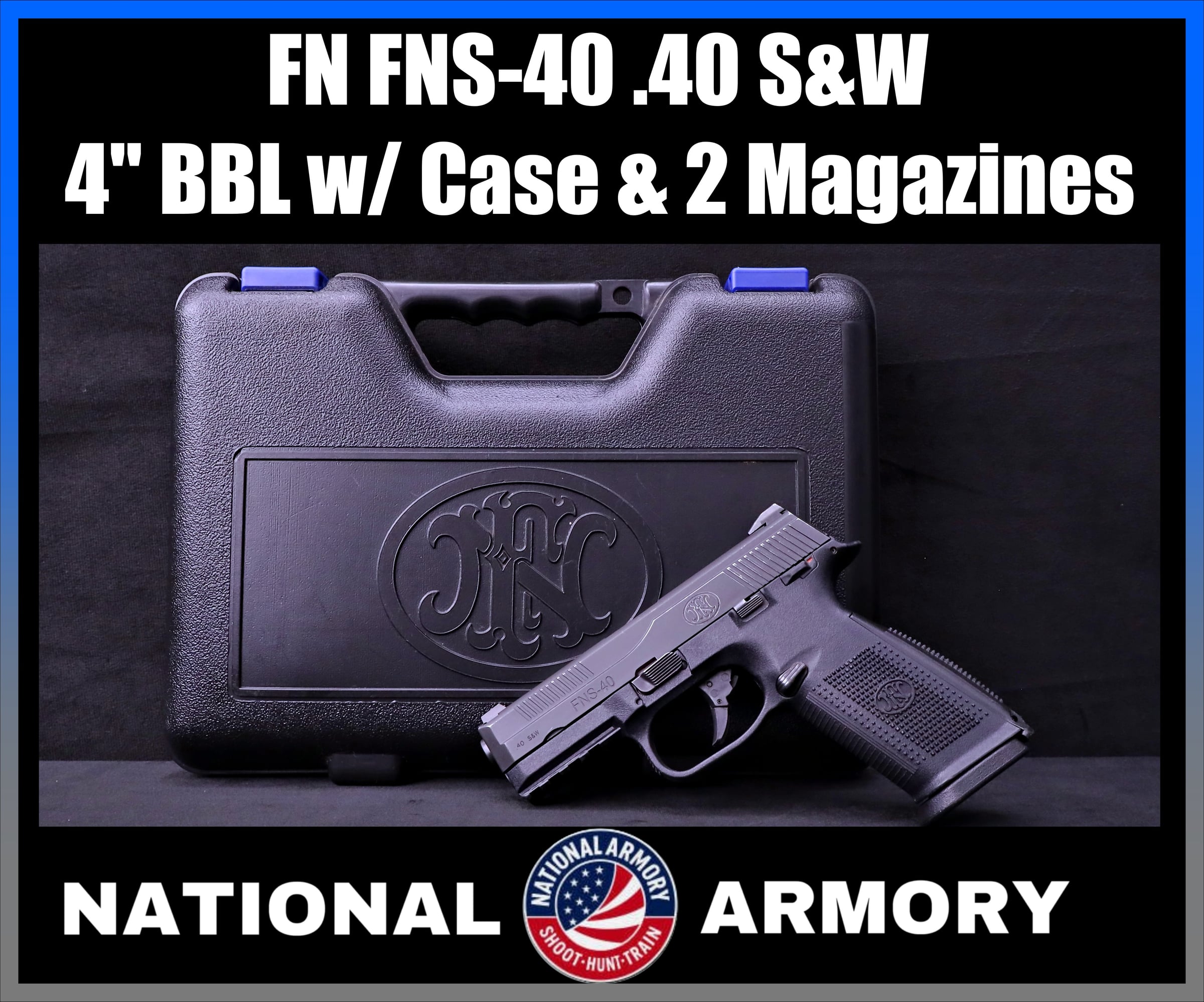 FN FNS-40 .40 S&W 4" BBL w/ Case & 2 Magazines-img-0