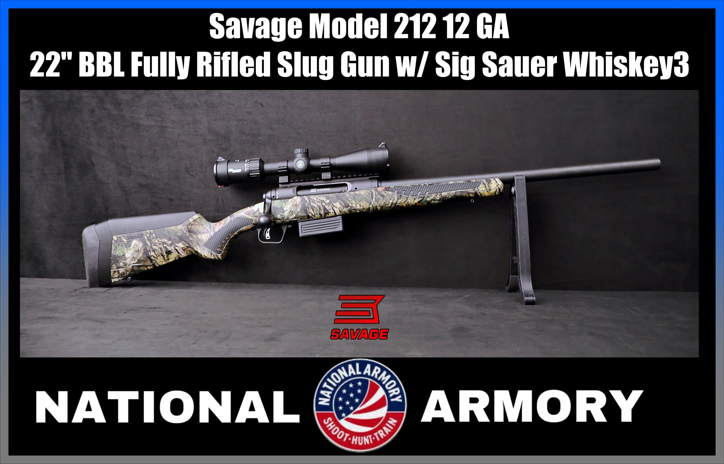 Savage Model 212 12 GA 22" BBL Fully Rifled Slug Gun w/ Sig Sauer Whiskey3-img-0