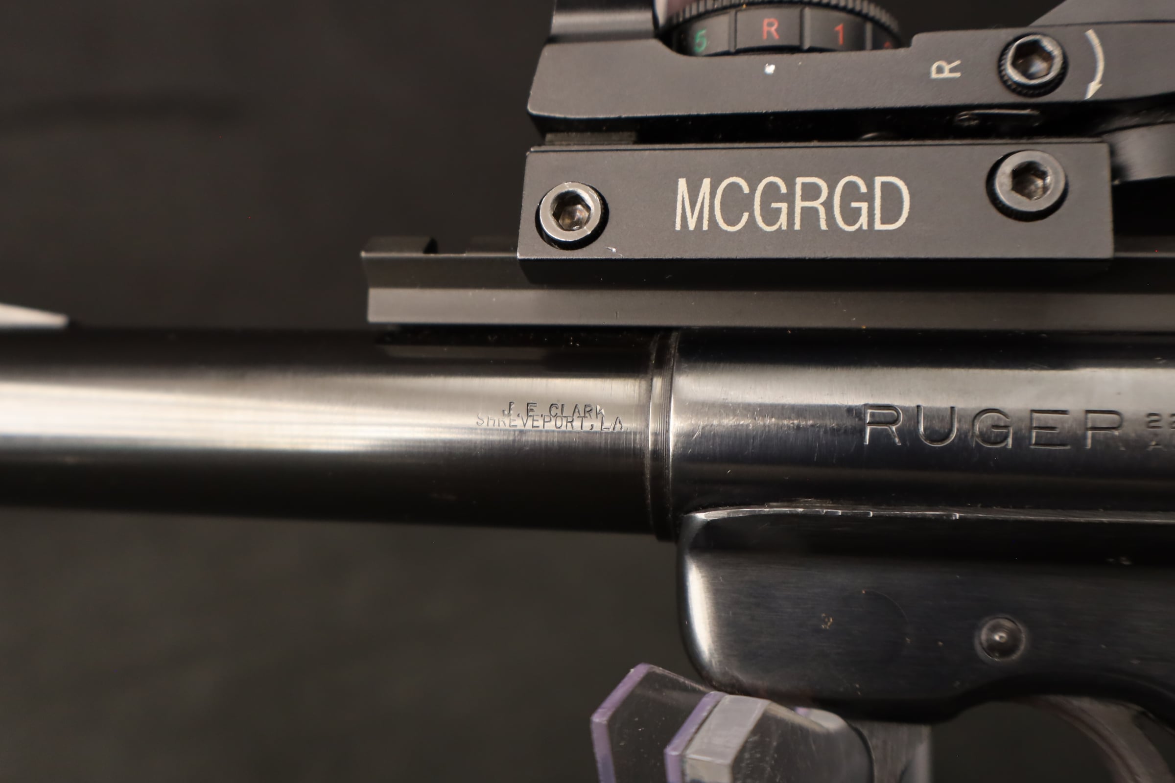 1962 Ruger Custom .22 LR 6.5" BBL J.E. Clark Bull Barrel MCGRGD Reflex-img-13