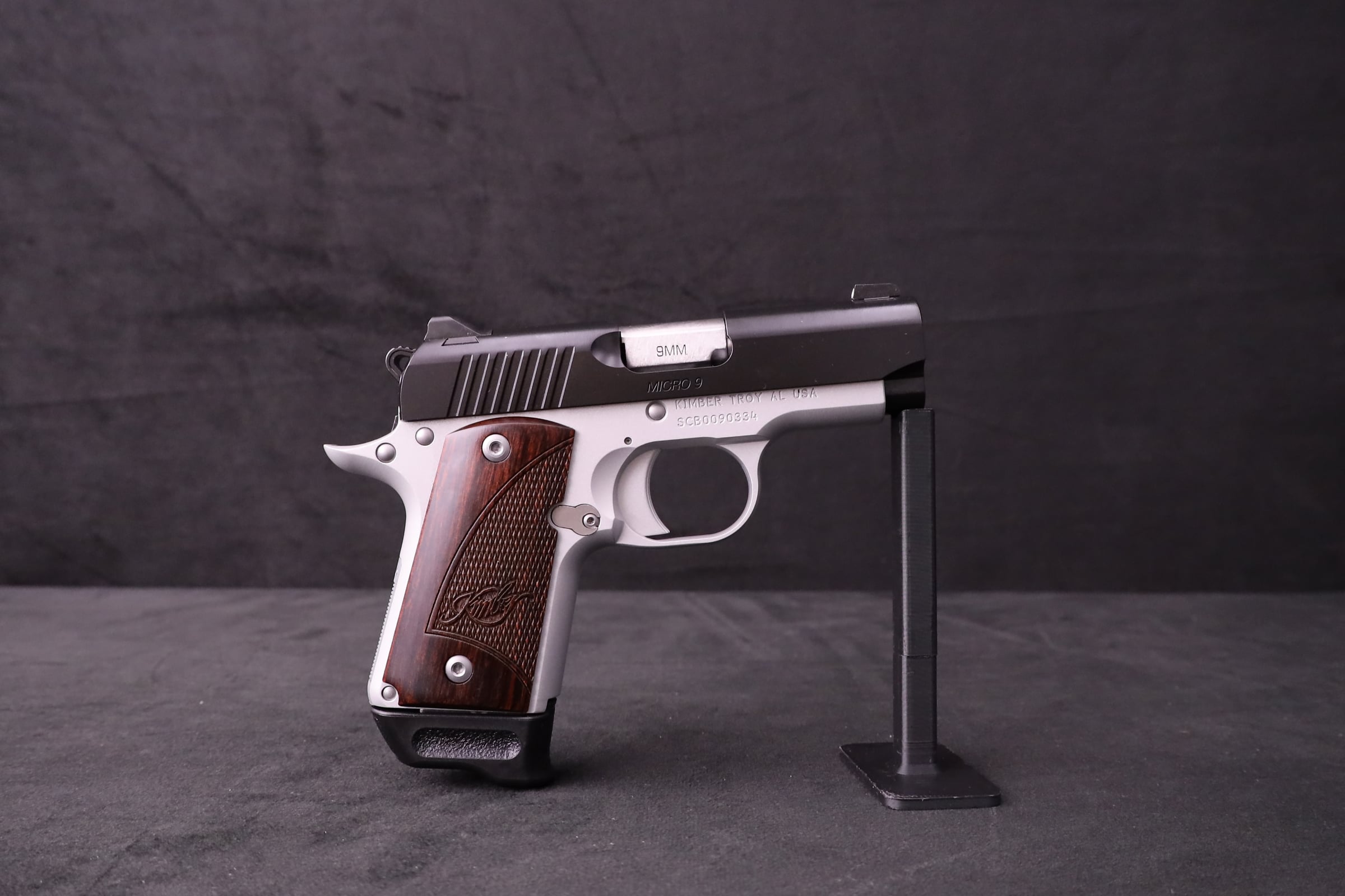 Kimber Micro 9 RTC Two-Tone 9mm Rosewood Grips Alluminum Frame Holster-img-3