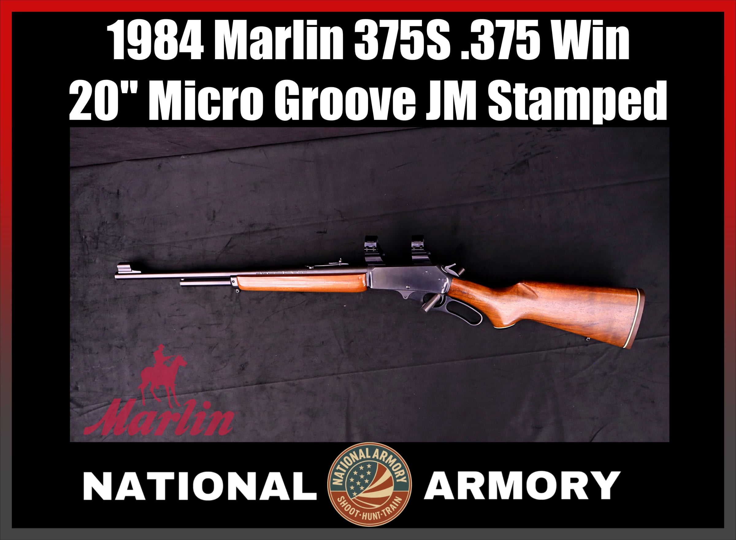 1984 Marlin 375S .375 Win Lever Action Rifle JM Stamp 20"-img-0
