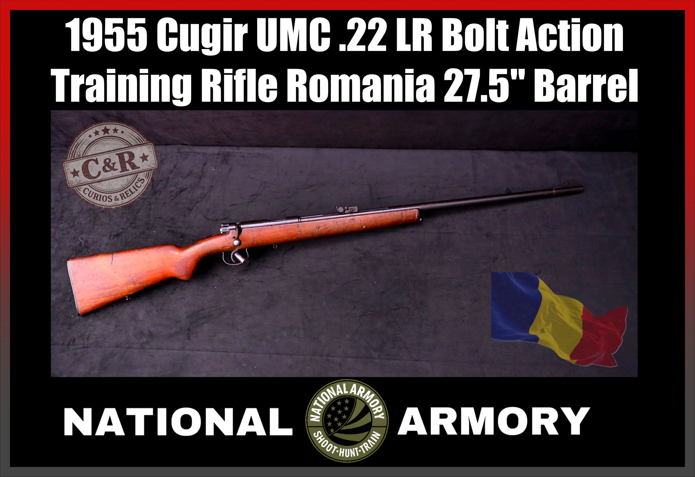 1955 Romanian Cugir UMC Training Rifle .22 LR 27.5" Single Shot-img-0
