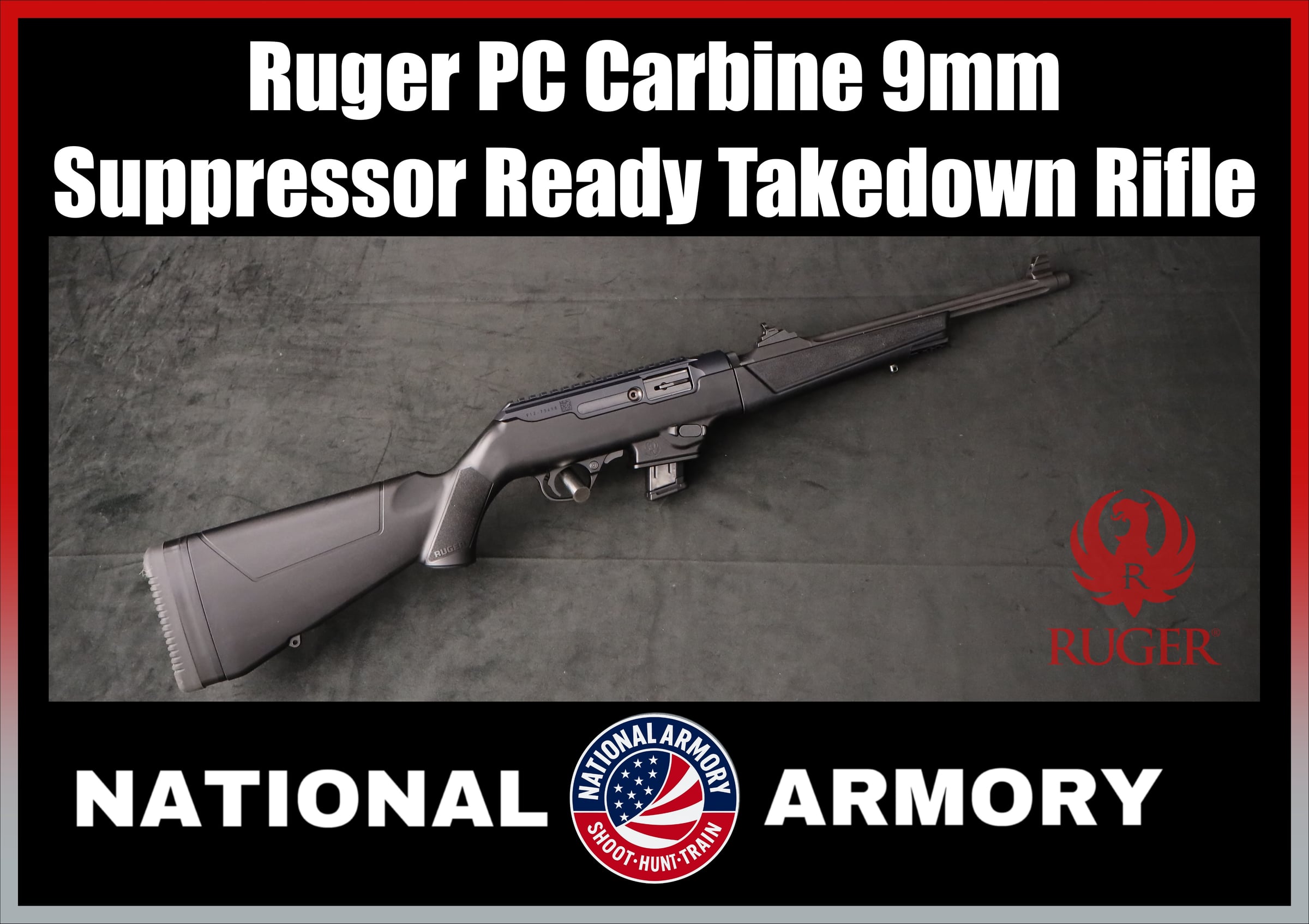 Ruger PC Carbine 9mm 16" Fluted Threaded Takedown Rifle Ghost Ring-img-0