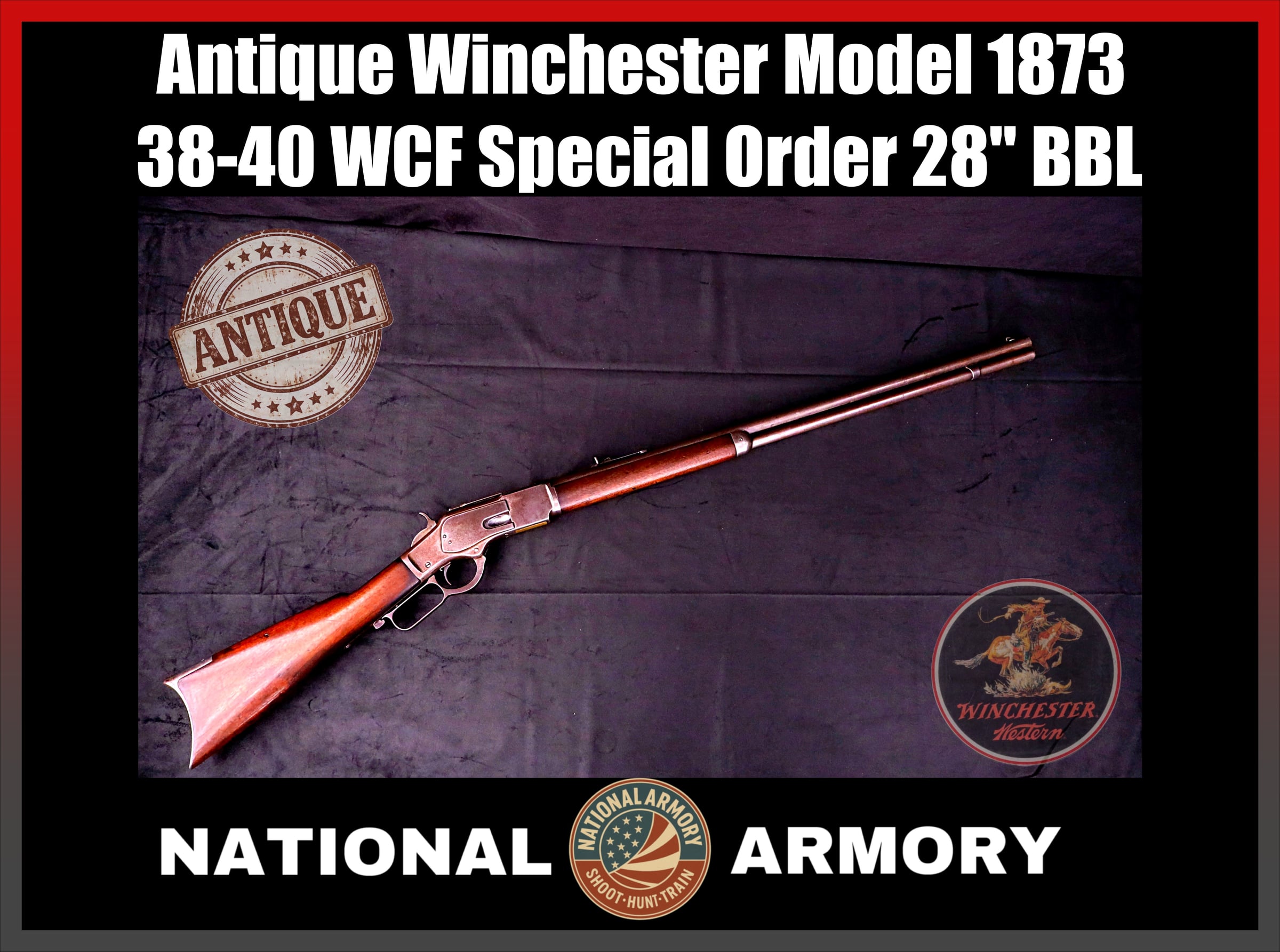 1883 Winchester 1873  .38-40 Special Order Round Barrel & Set Trigger-img-0