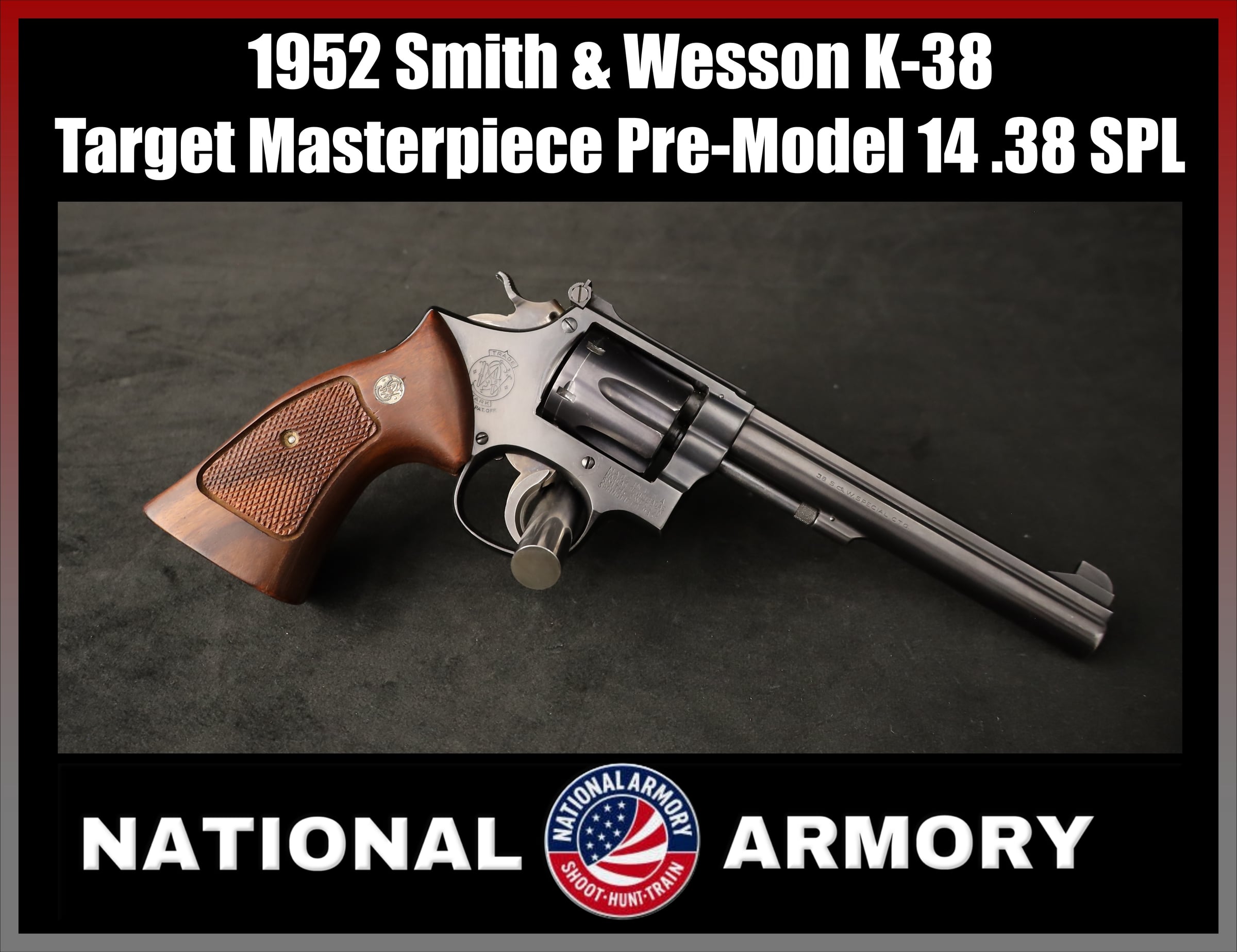 1952 Smith & Wesson K-38 Target Masterpiece .38 Spl 6" 5-Screw Pre-Model 14-img-0