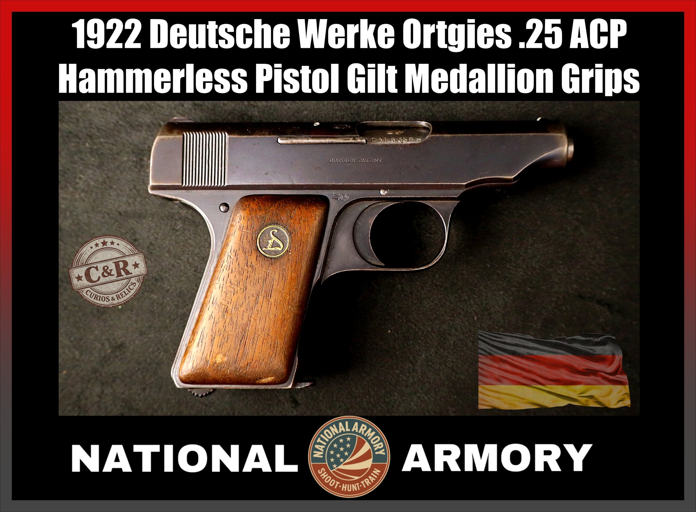 1922 Deutsche Werke Ortgies .25 ACP Vest Pocket Pistol Erfurt Germany-img-0