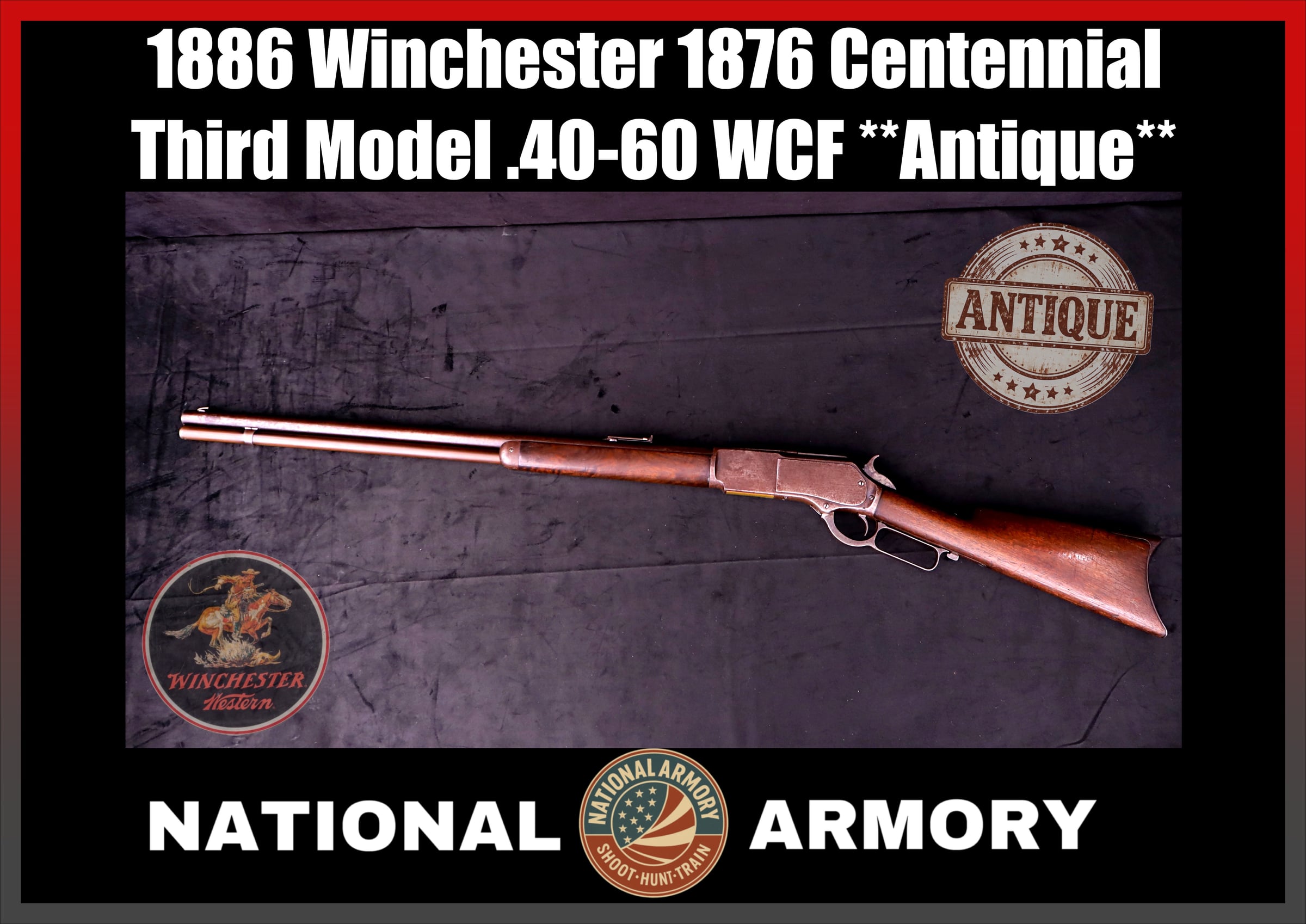 1886 Winchester 1876 Third Model Tom Horn Era .45-60 Frontier Lever Rifle-img-0
