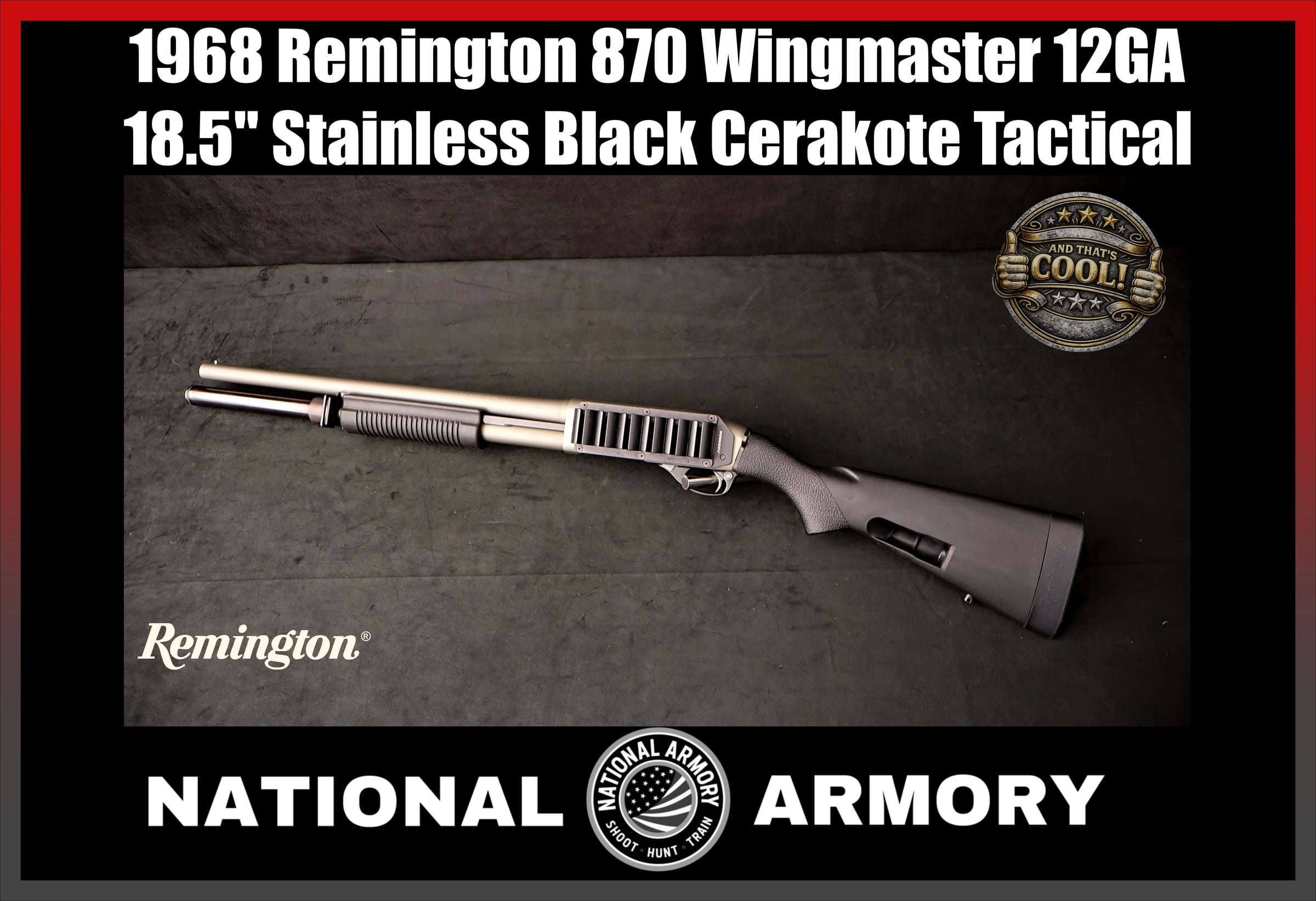 1968 Remington 870 Wingmaster 12 Ga Pump Shotgun 18.5" Cerakote Side Saddle-img-0