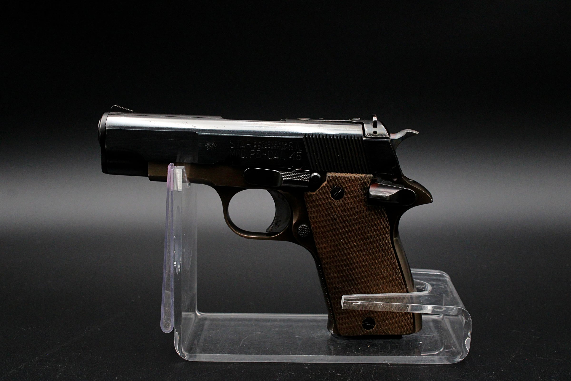 1975 Star PD .45 ACP Compact Pistol 3.75" Blued Bronze Two Tone Wood Grips-img-12
