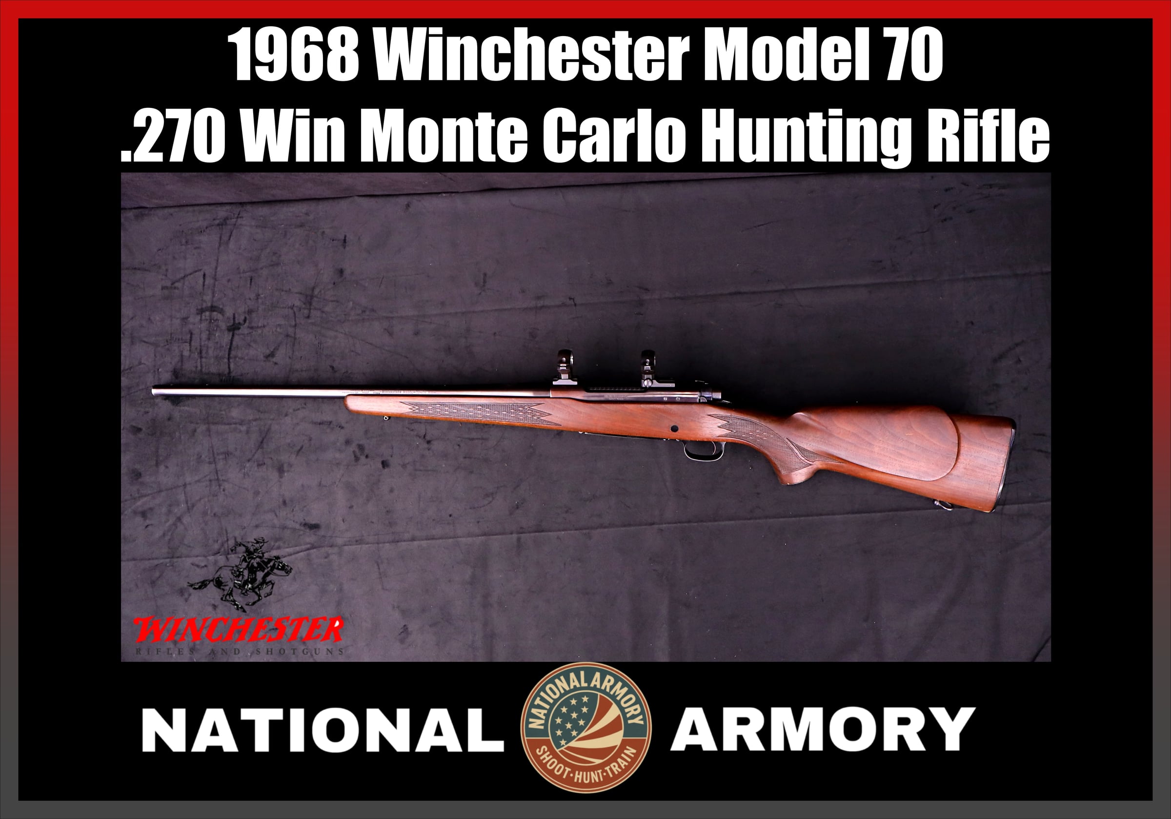 1968 Winchester Model 70 .270 Win 22" Post-64 Walnut Bolt Action Rifle-img-0
