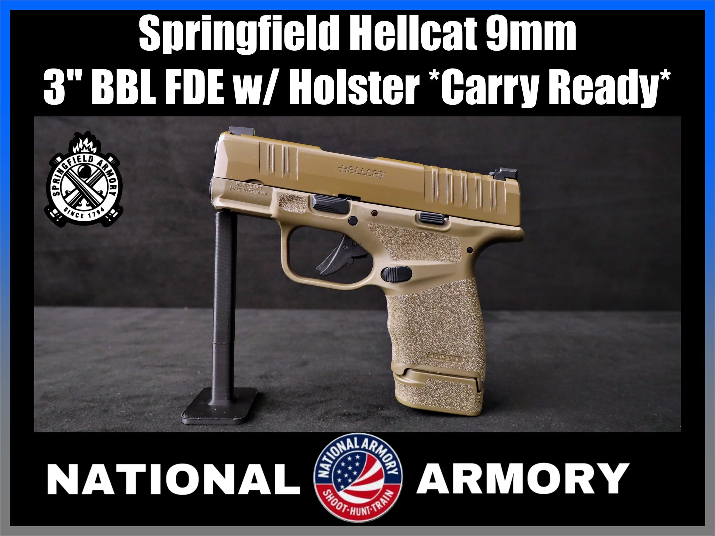 Springfield Hellcat 9mm 3" BBL FDE w/ Holster-img-0