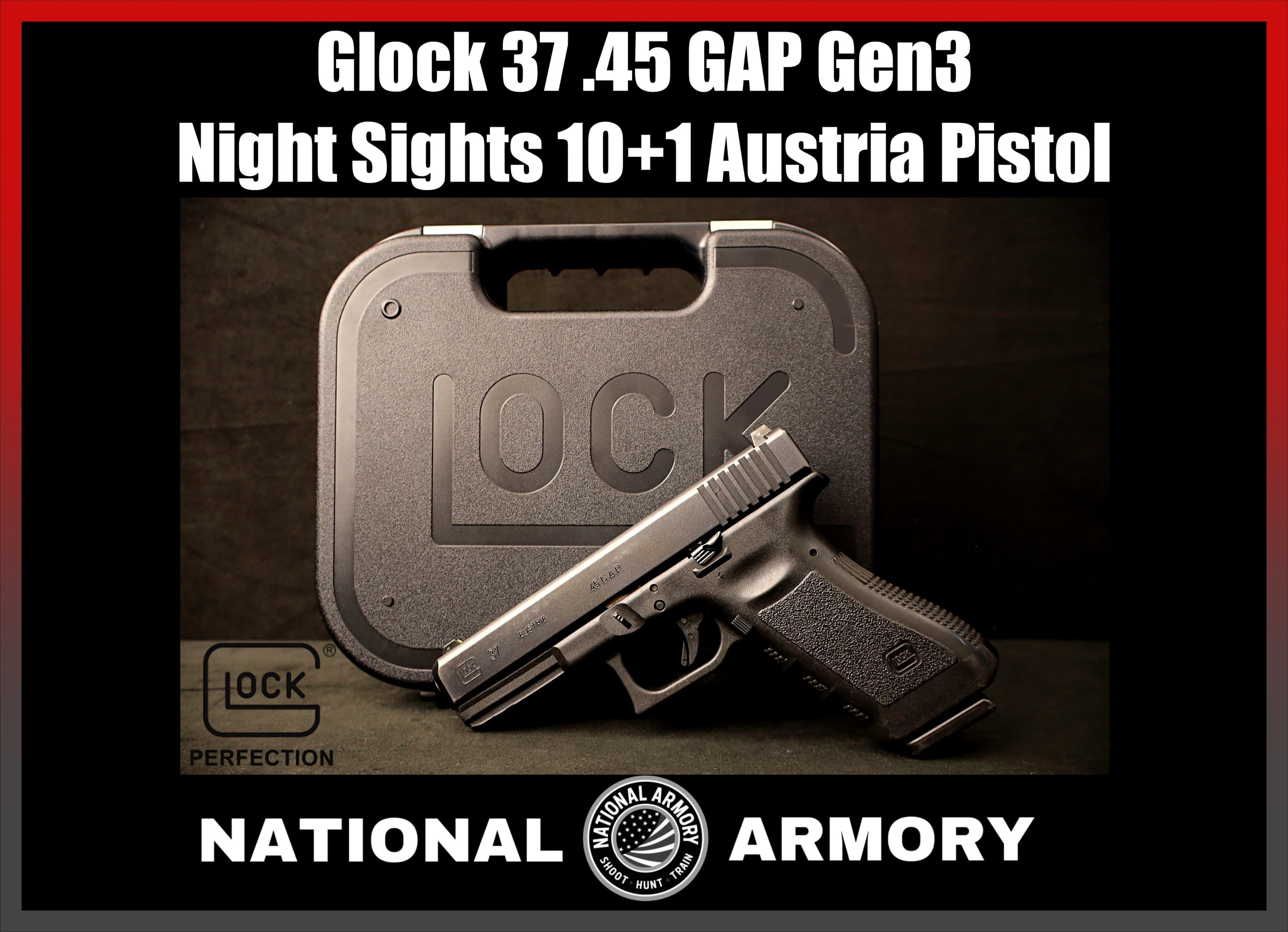Glock 37 Gen3 .45 GAP Pistol Night Sights Factory Case-img-0