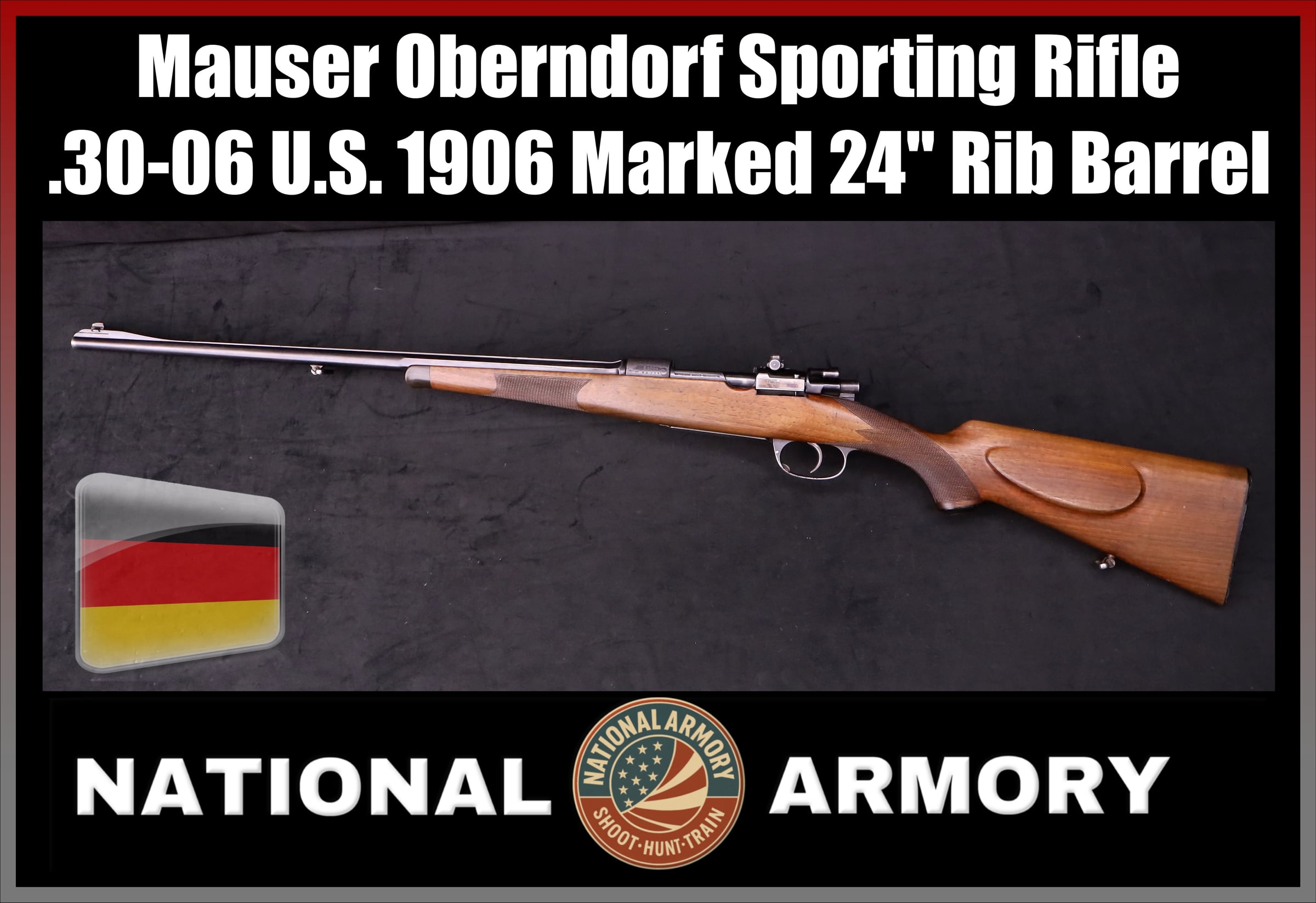 Original Pre-War Mauser Oberndorf Sporter .30-06 Half Octagon Ribbed Barrel-img-0