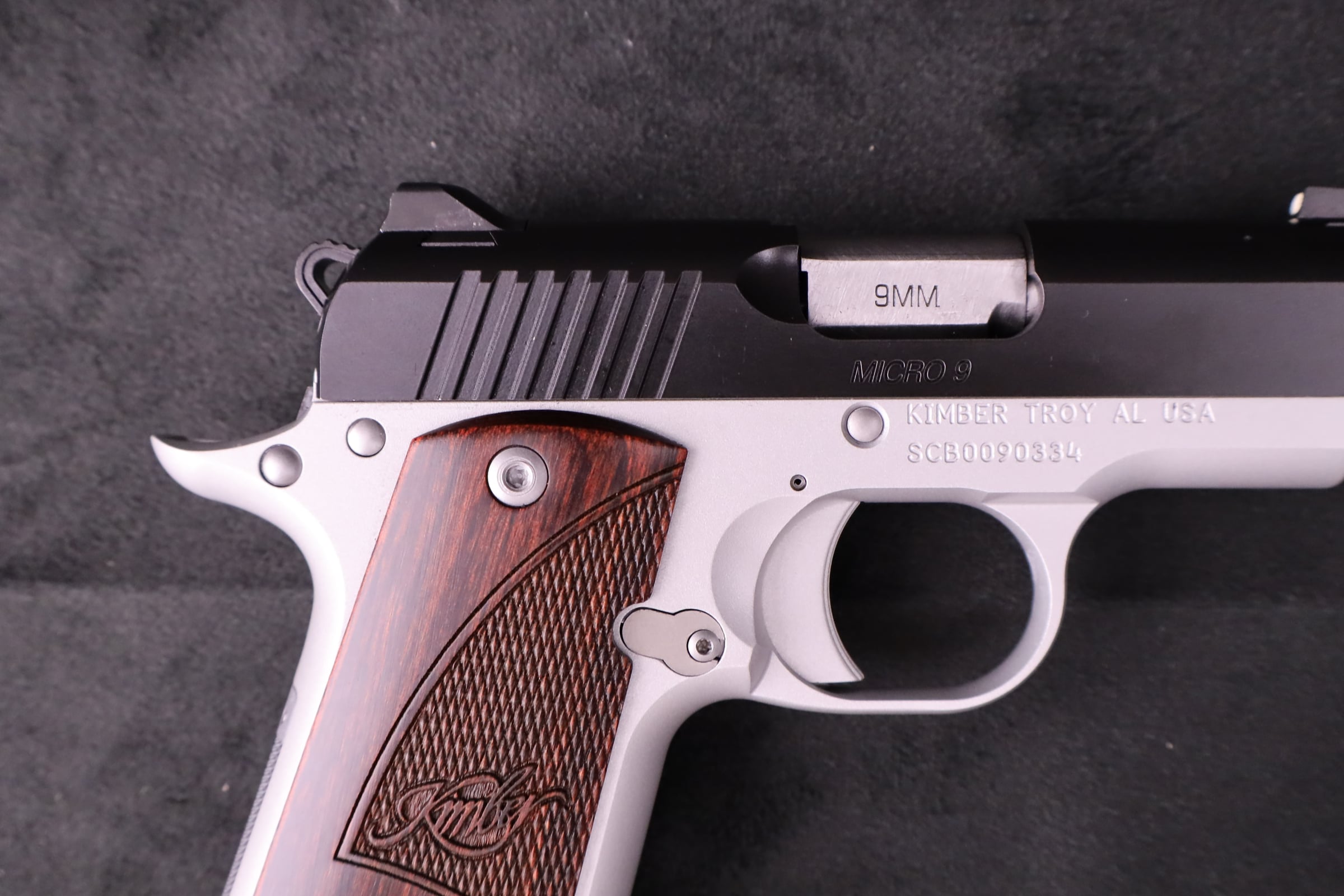 Kimber Micro 9 RTC Two-Tone 9mm Rosewood Grips Alluminum Frame Holster-img-17