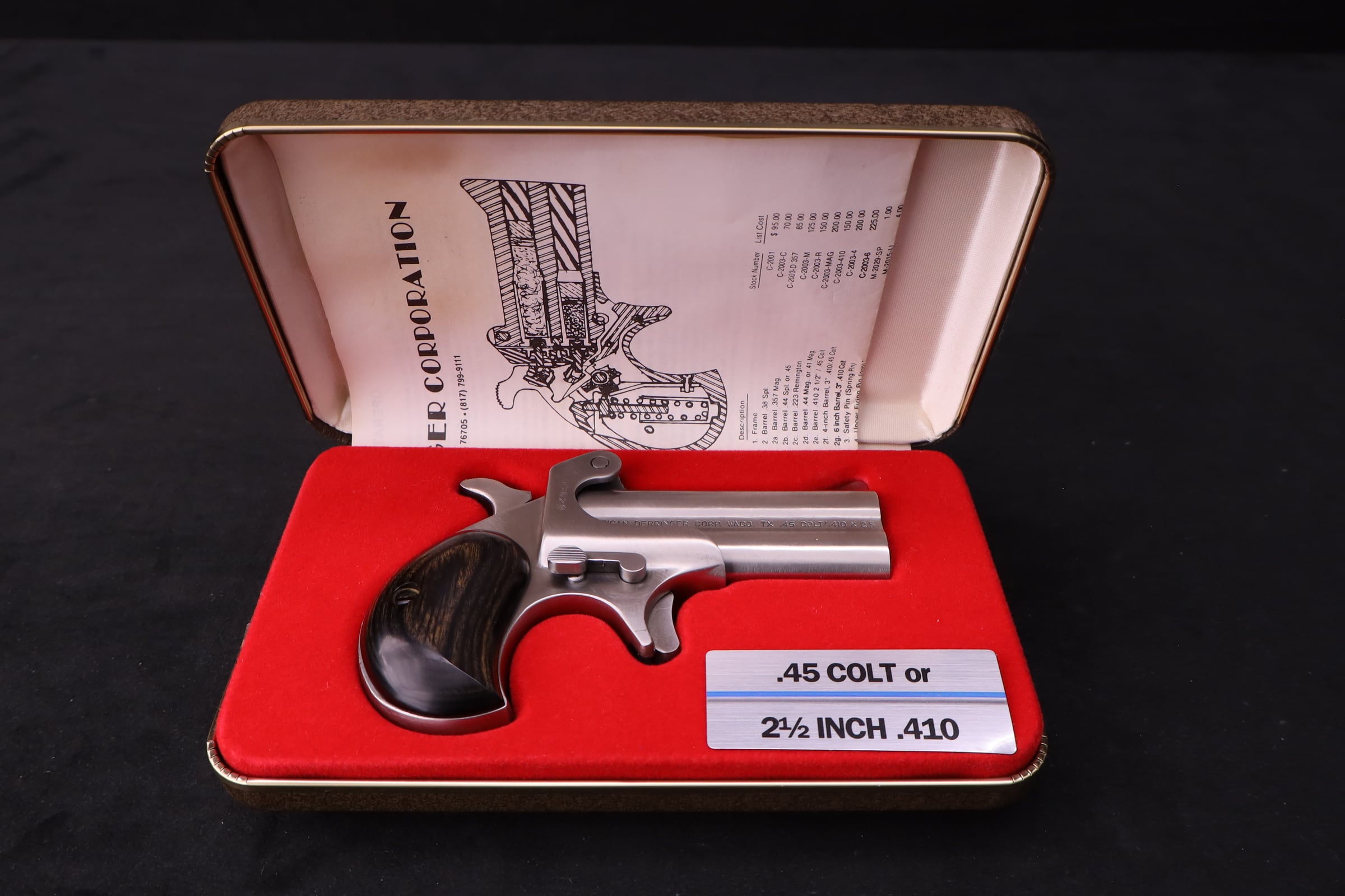 American Derringer M-1 45 LC 410 Bore 2-Shot Derringer Waco TX-img-1