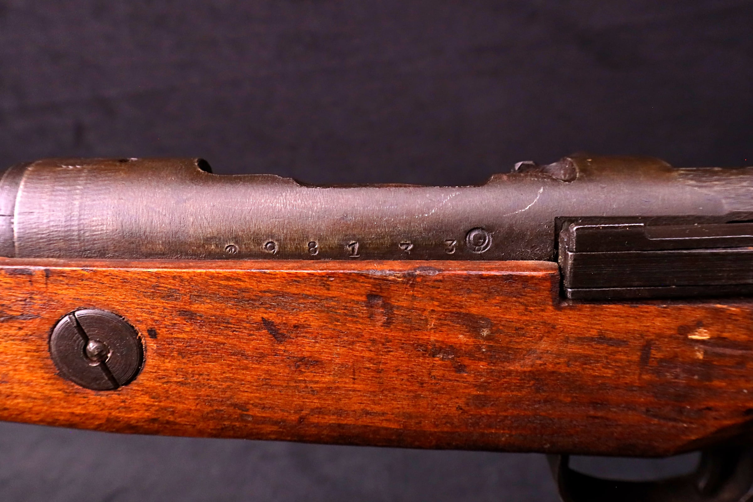 1944 WWII Japanese Arisaka Type 99 Last Ditch Rifle 7.7mm Rope Hole Stock-img-24