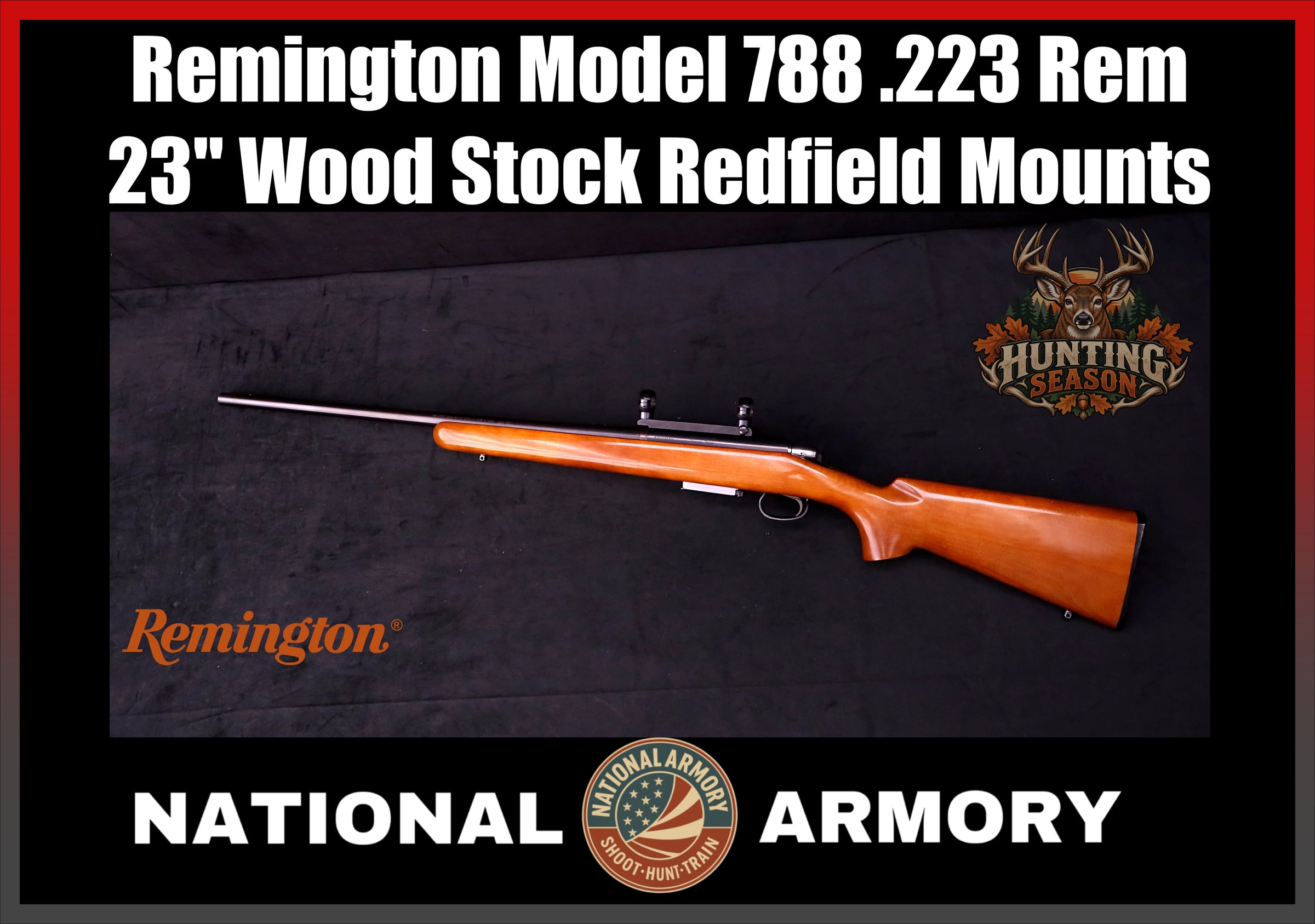 1980 Remington 788 .223 Rem Bolt Action Rifle 23" Redfield Rail Mount-img-0