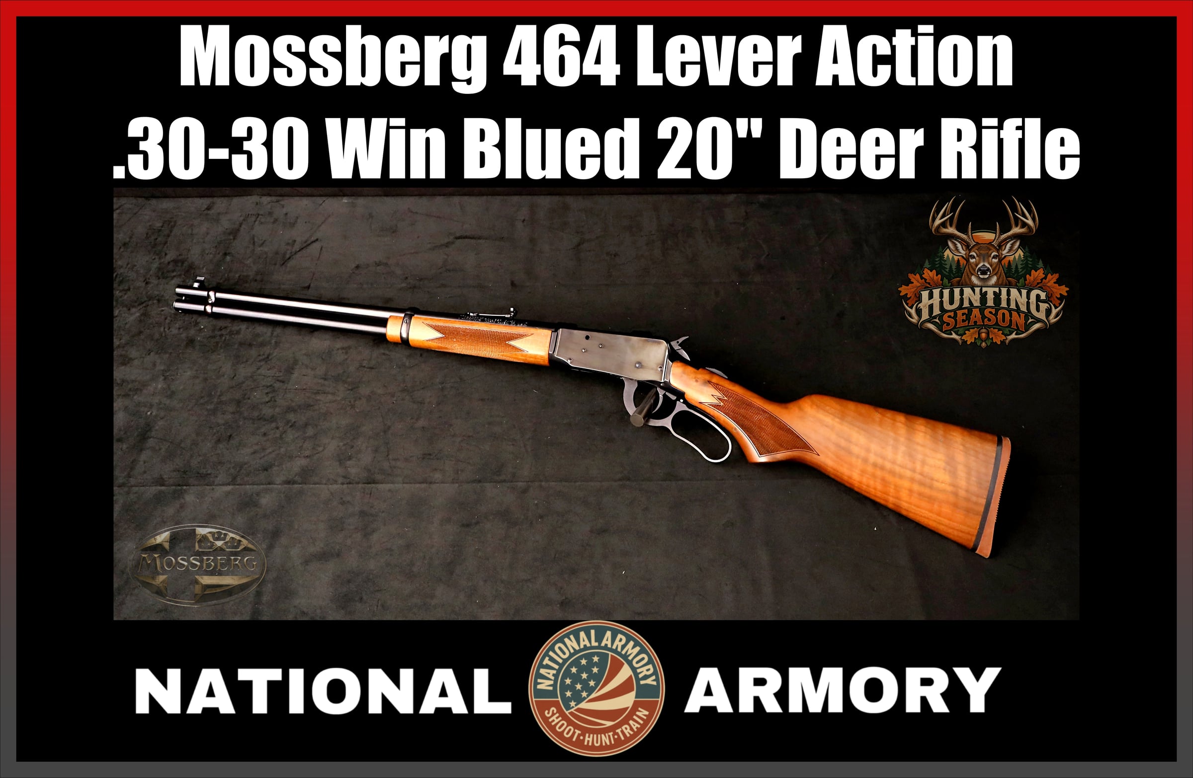 Mossberg 464 .30-30 Win 20" Blued Wood Lever Action Rifle Tang Safety-img-0