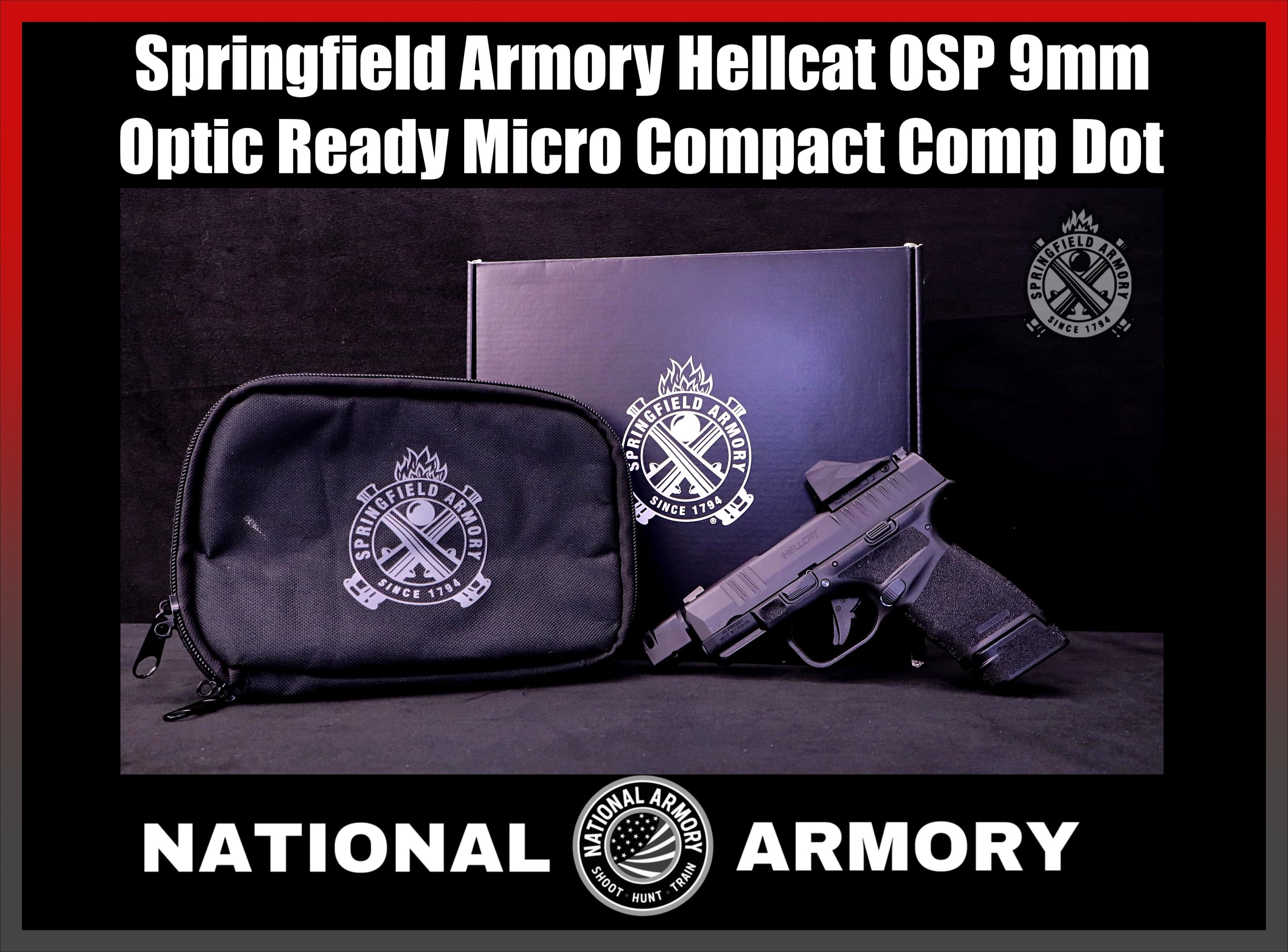 Springfield Armory Hellcat OSP 9mm Comp Shield Red Dot Original Box Case-img-0