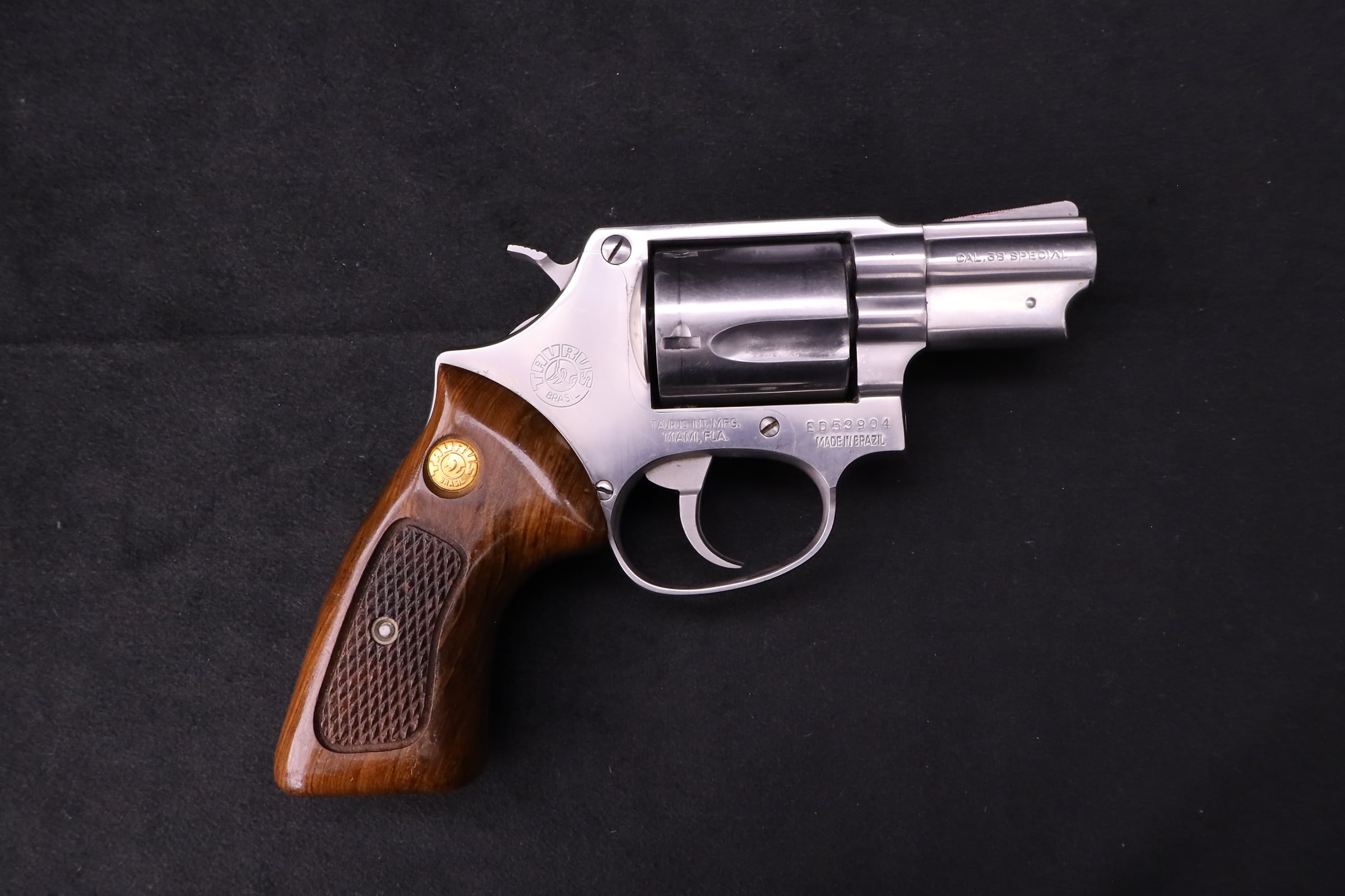 Taurus Model 85 .38 Special 2" Stainless 5-Shot Snub Revolver Walnut Grips-img-1