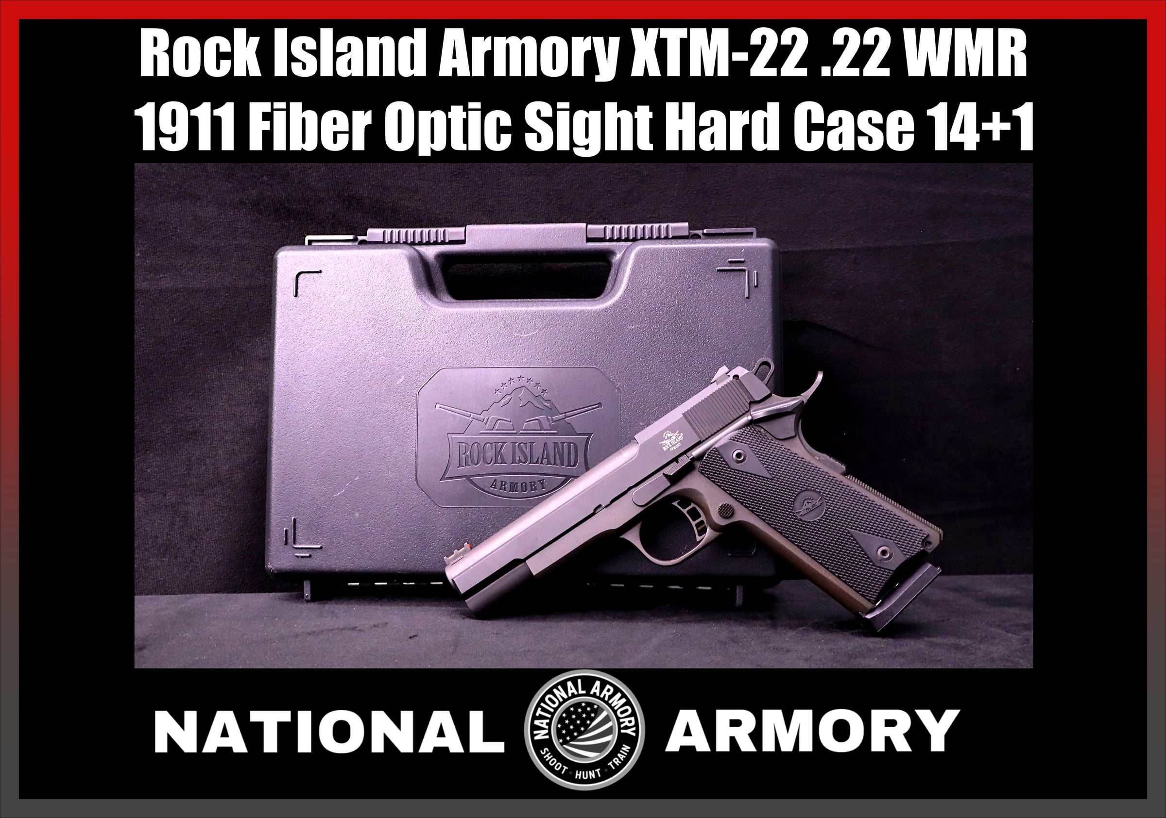 Rock Island Armory XTM-22 .22 WMR 1911 Pistol 4.5 Inch 4 Mags & Case-img-0