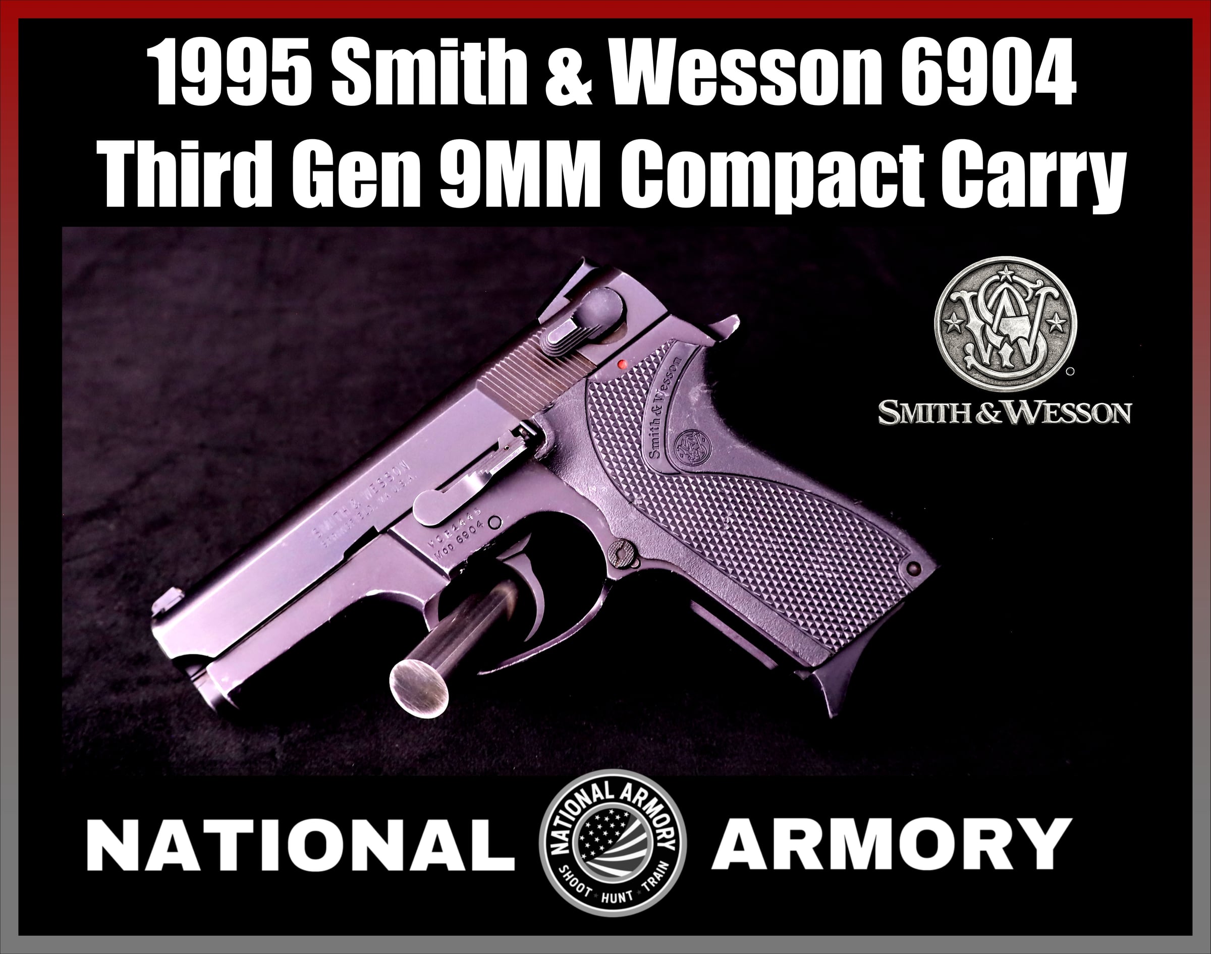 1995 Smith & Wesson 6904 9mm Third Gen Compact S&W Novak Sights-img-0