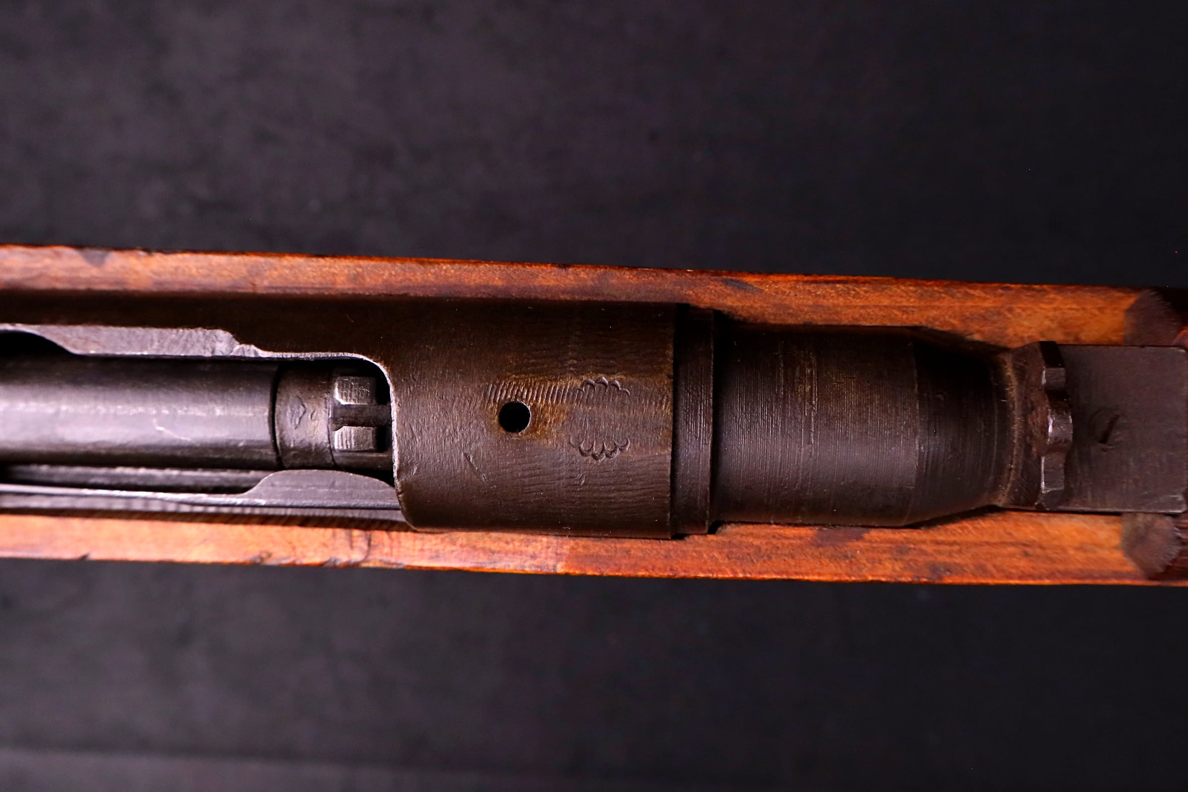 1944 WWII Japanese Arisaka Type 99 Last Ditch Rifle 7.7mm Rope Hole Stock-img-23