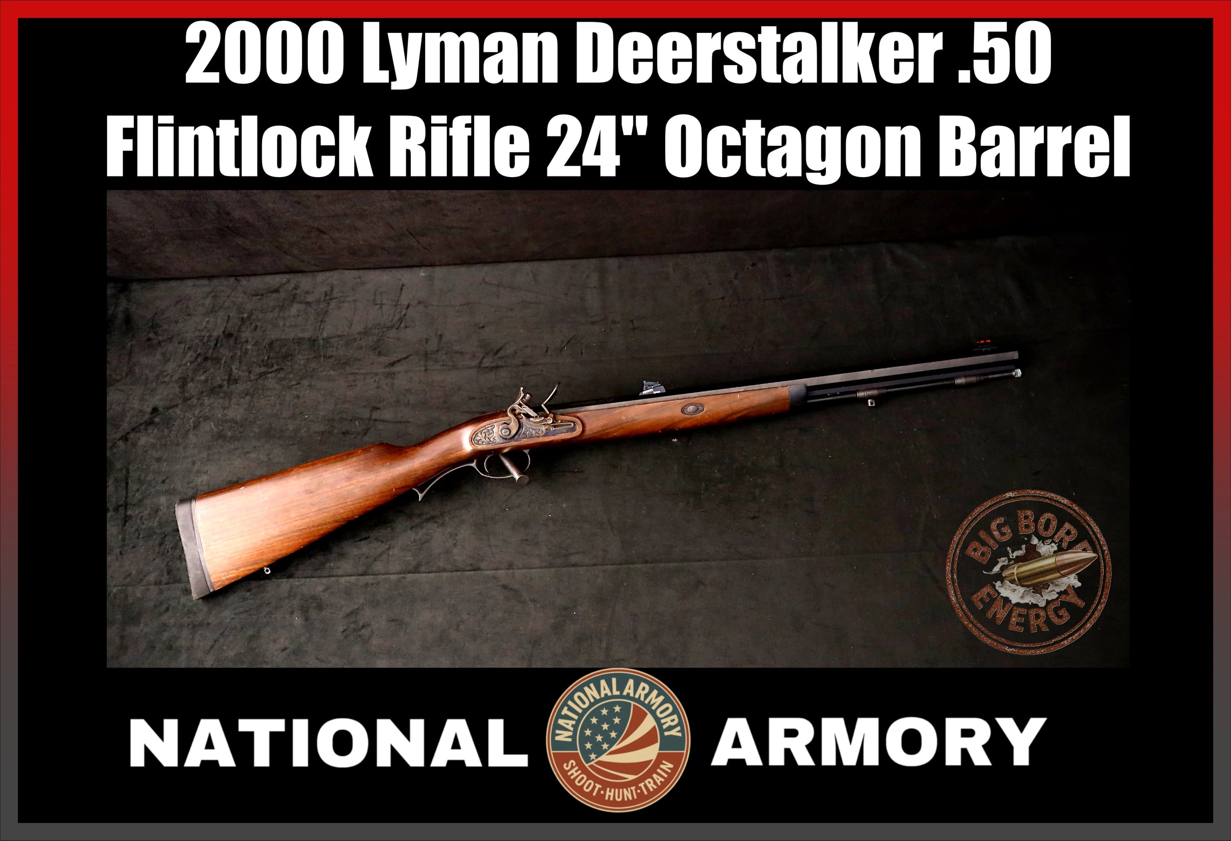 2000 Investarm Lyman Deerstalker .50 Cal Flintlock Black Powder Rifle-img-0