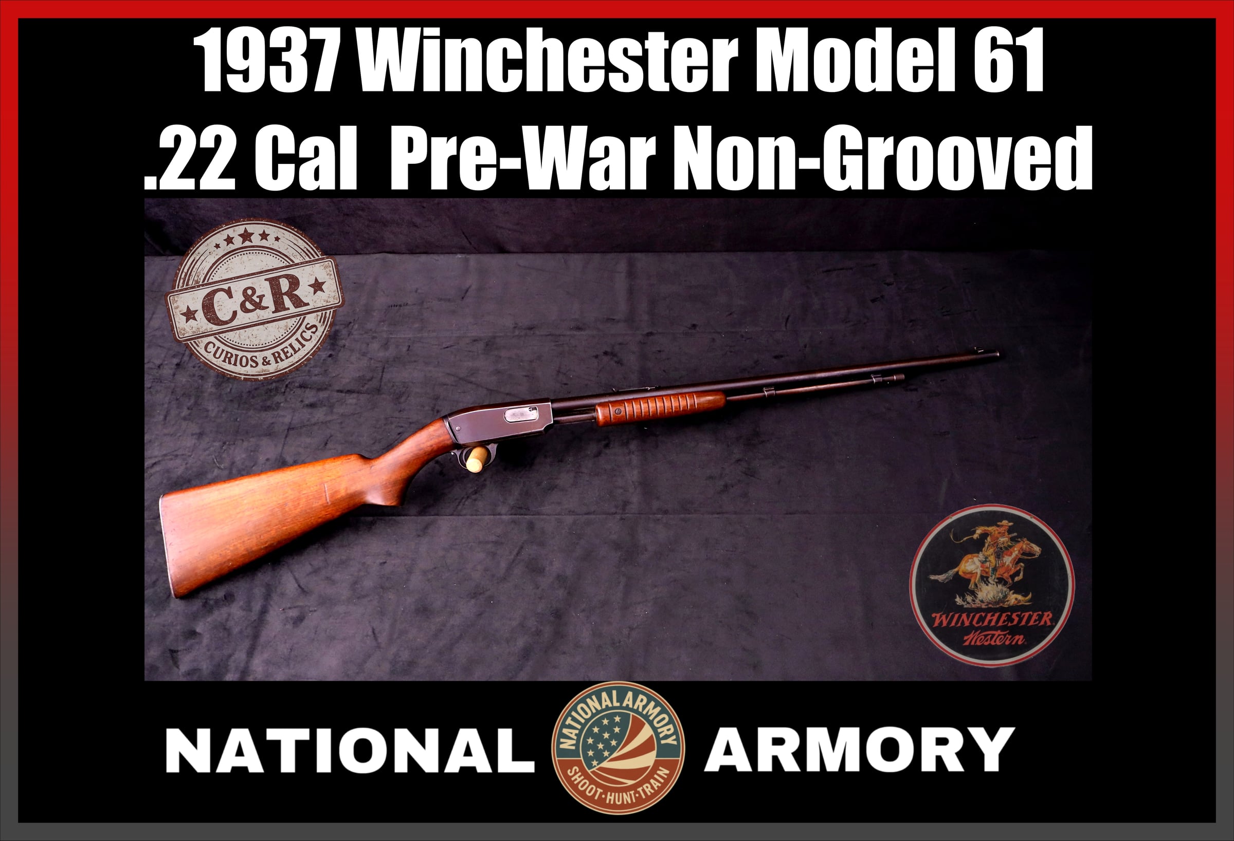 1937 Winchester Model 61 Pre-War .22 Slide Action Rifle 24" Round BBL-img-0