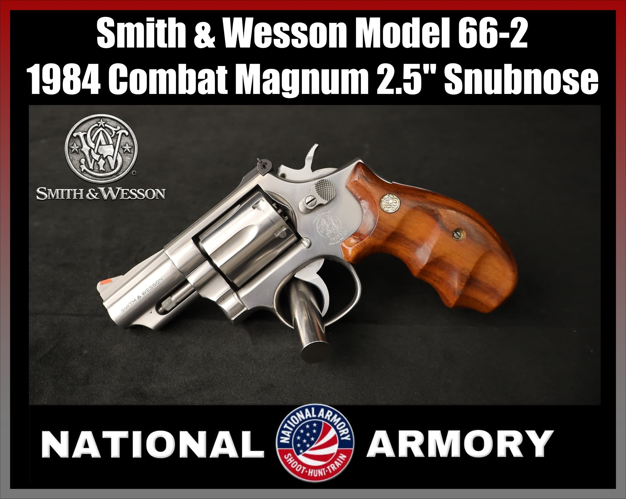 1984 Smith & Wesson Model 66-2 .357 Magnum 2.5" Stainless Combat Magnum-img-0