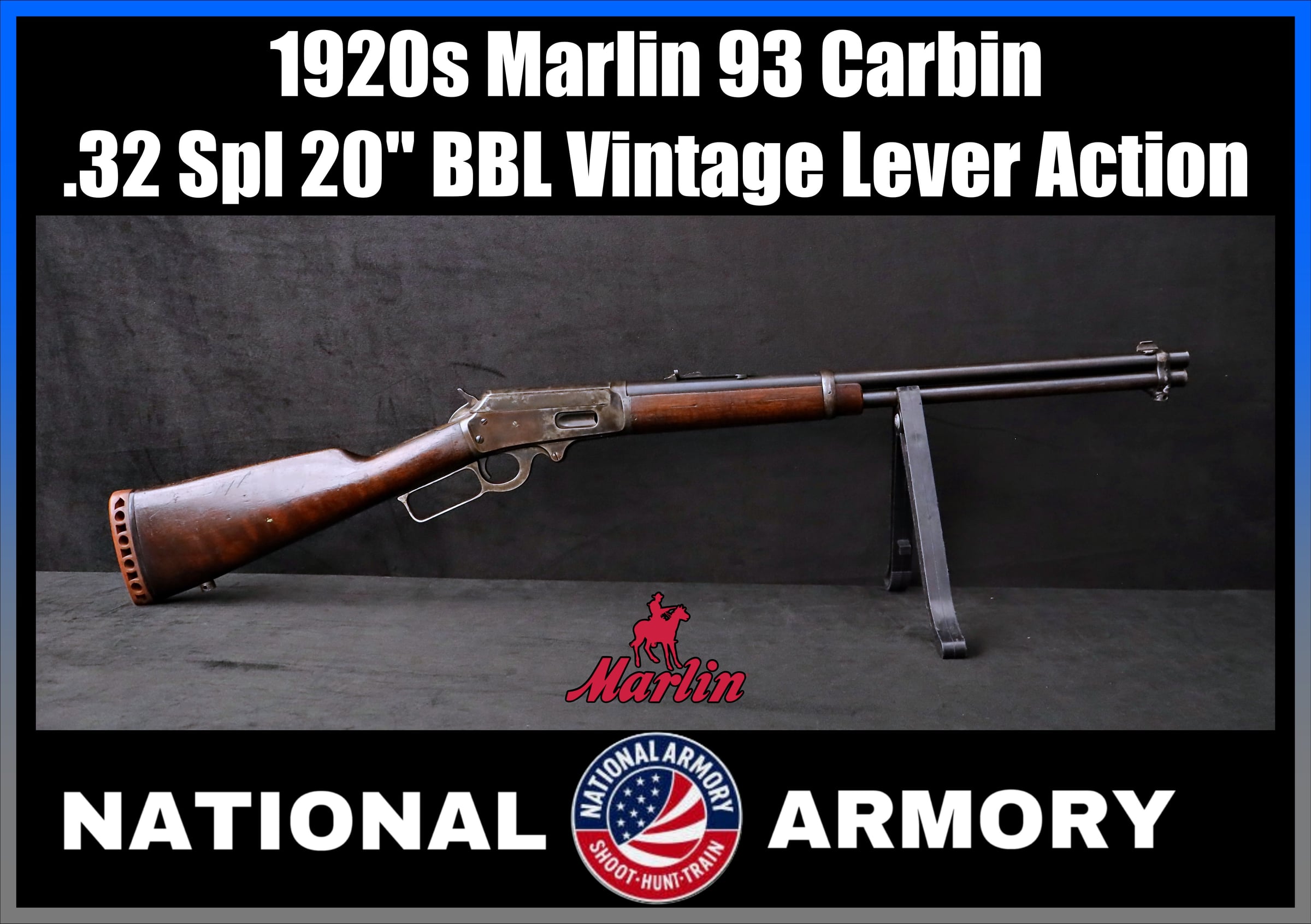 1920s Marlin Model 93 Carbine .32 Spl 20" BBL Vintage Lever Action-img-0