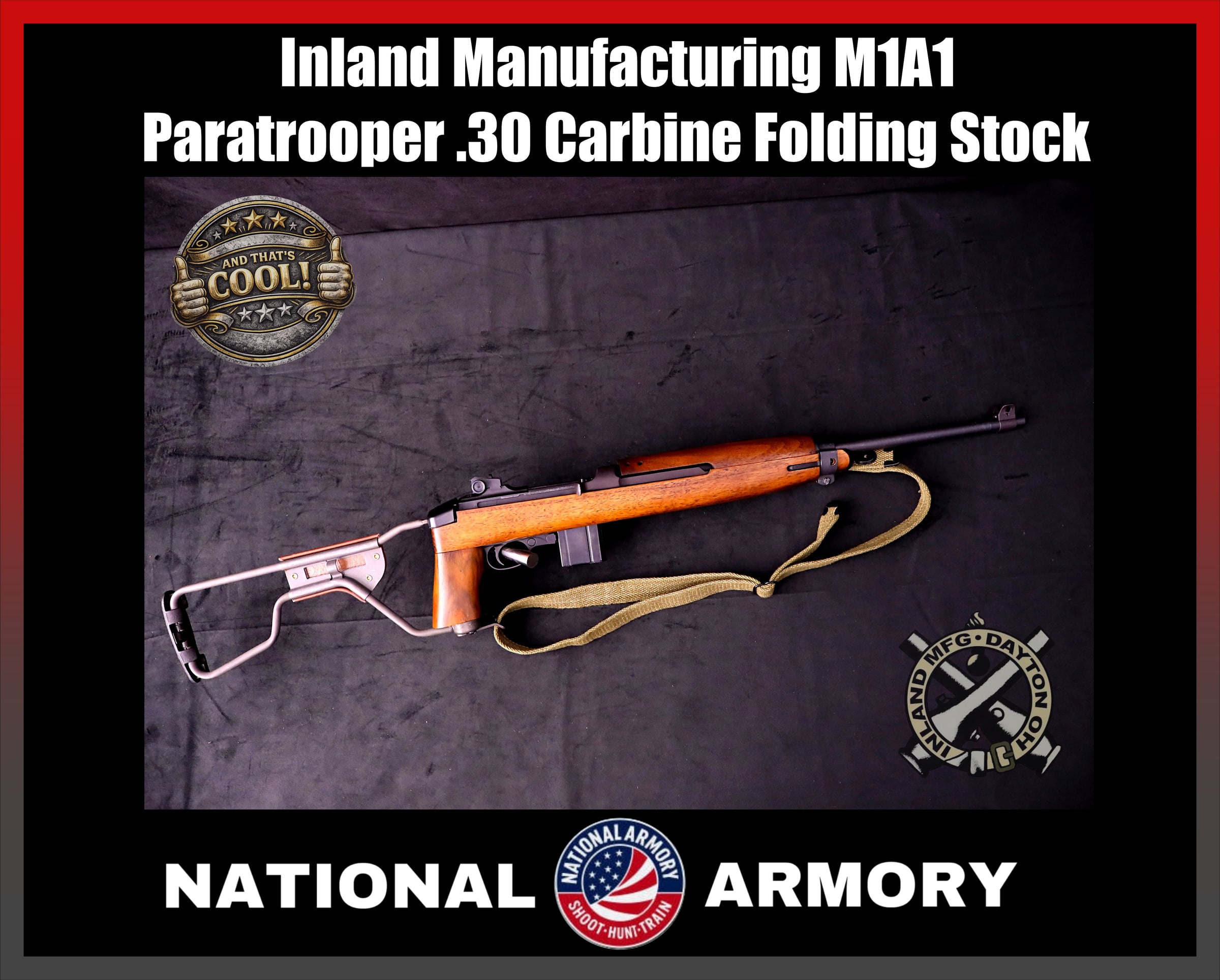 Inland M1A1 Paratrooper .30 Carbine 18" Semi-Auto Rifle-img-0