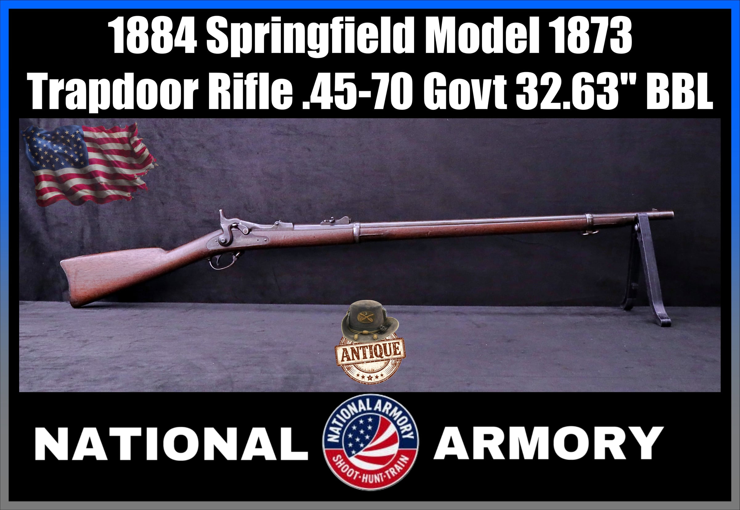 1884 Springfield Armory Model 1873 Trapdoor Rifle .45-70 Govt 32.63" BBL-img-0