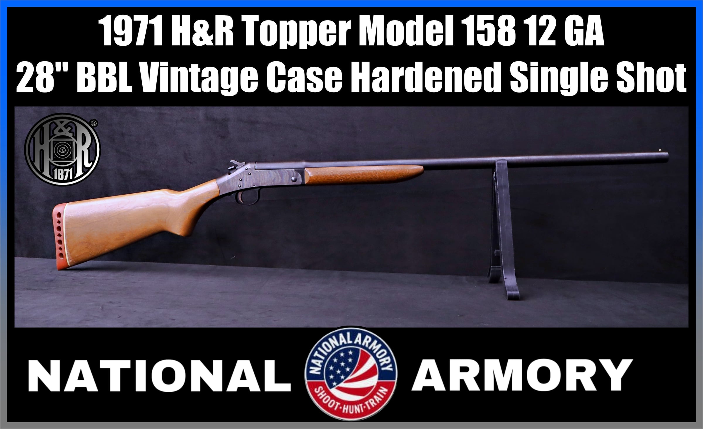 1971 H&R Topper Model 158 12 GA 28" BBL Vintage Single Shot-img-0