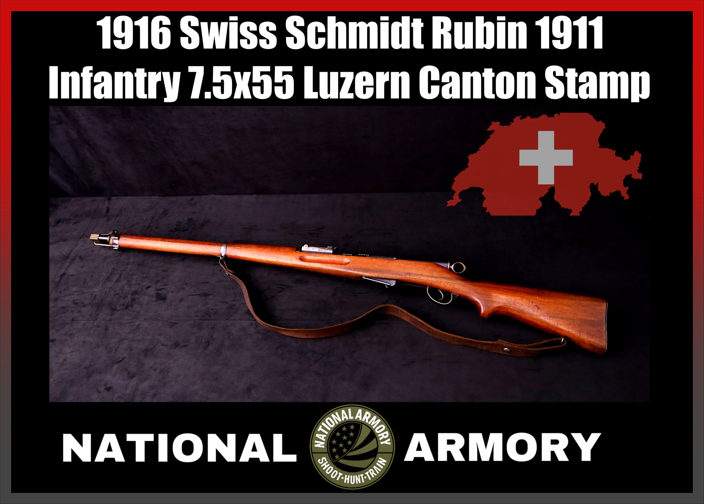 1916 Swiss Schmidt Rubin Model 1911 Rifle 7.5x55 Straight Pull Matching-img-0