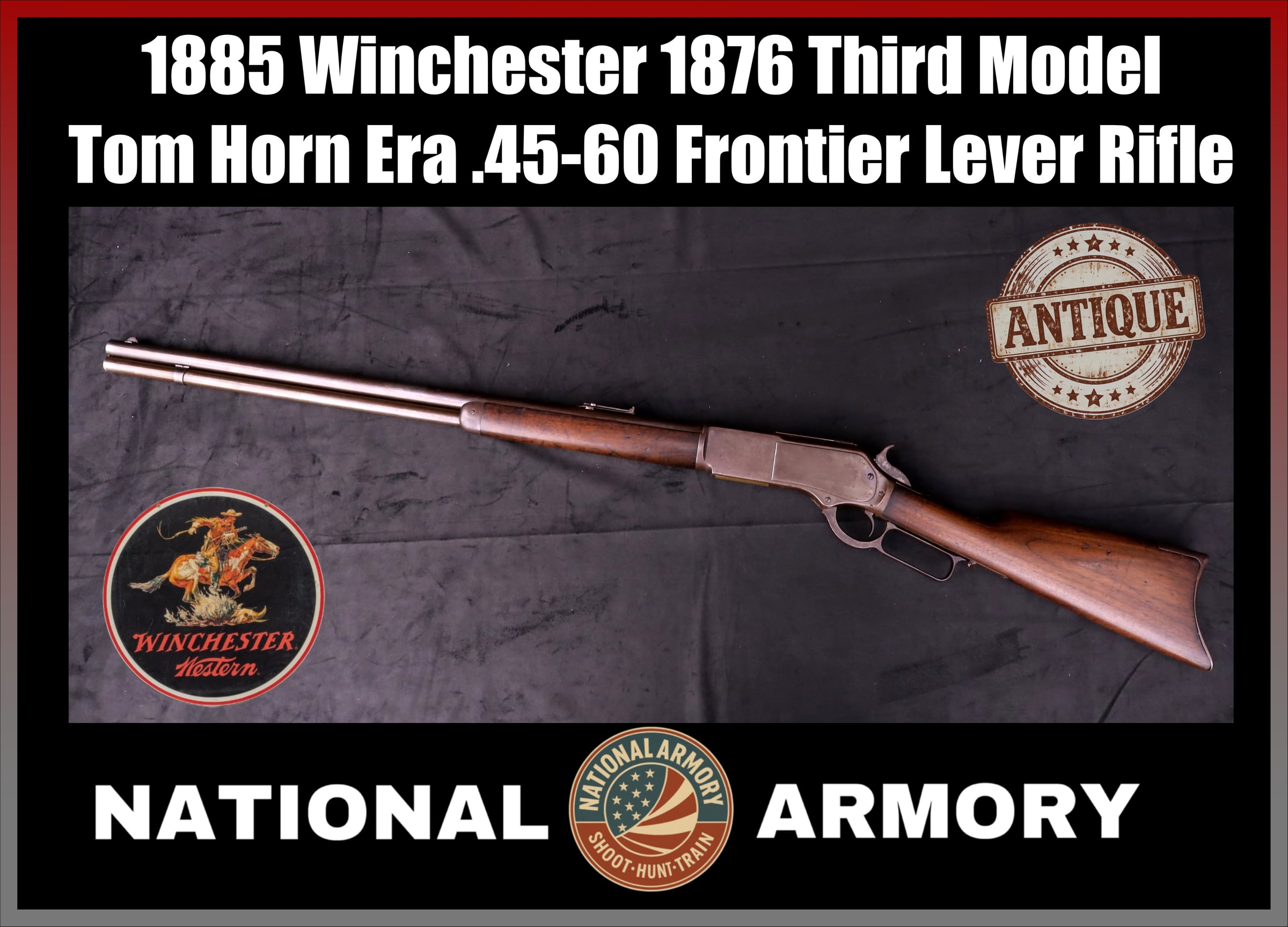 1885 Winchester 1876 Third Model Tom Horn Era .45-60 Frontier Lever Rifle-img-0