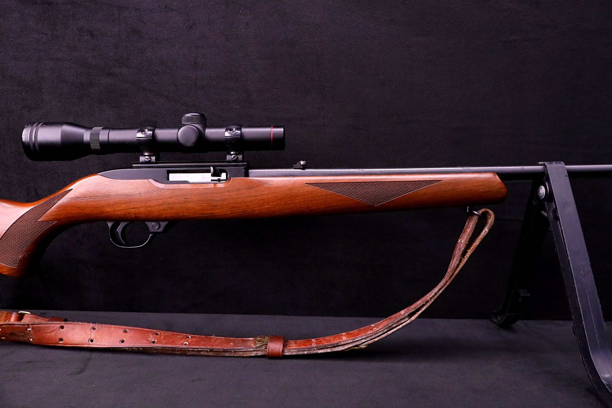 1996 Ruger 10/22 Carbine .22 LR 18.5" Wood Simmons 4X Scope Leather Sling-img-5