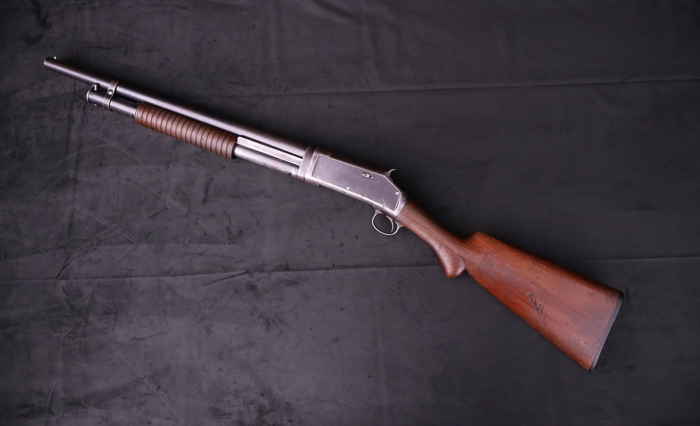 1907 Winchester 1897 Takedown 12 GA 18.5" Outlaw Cut Pump Shotgun Slam Fire-img-2