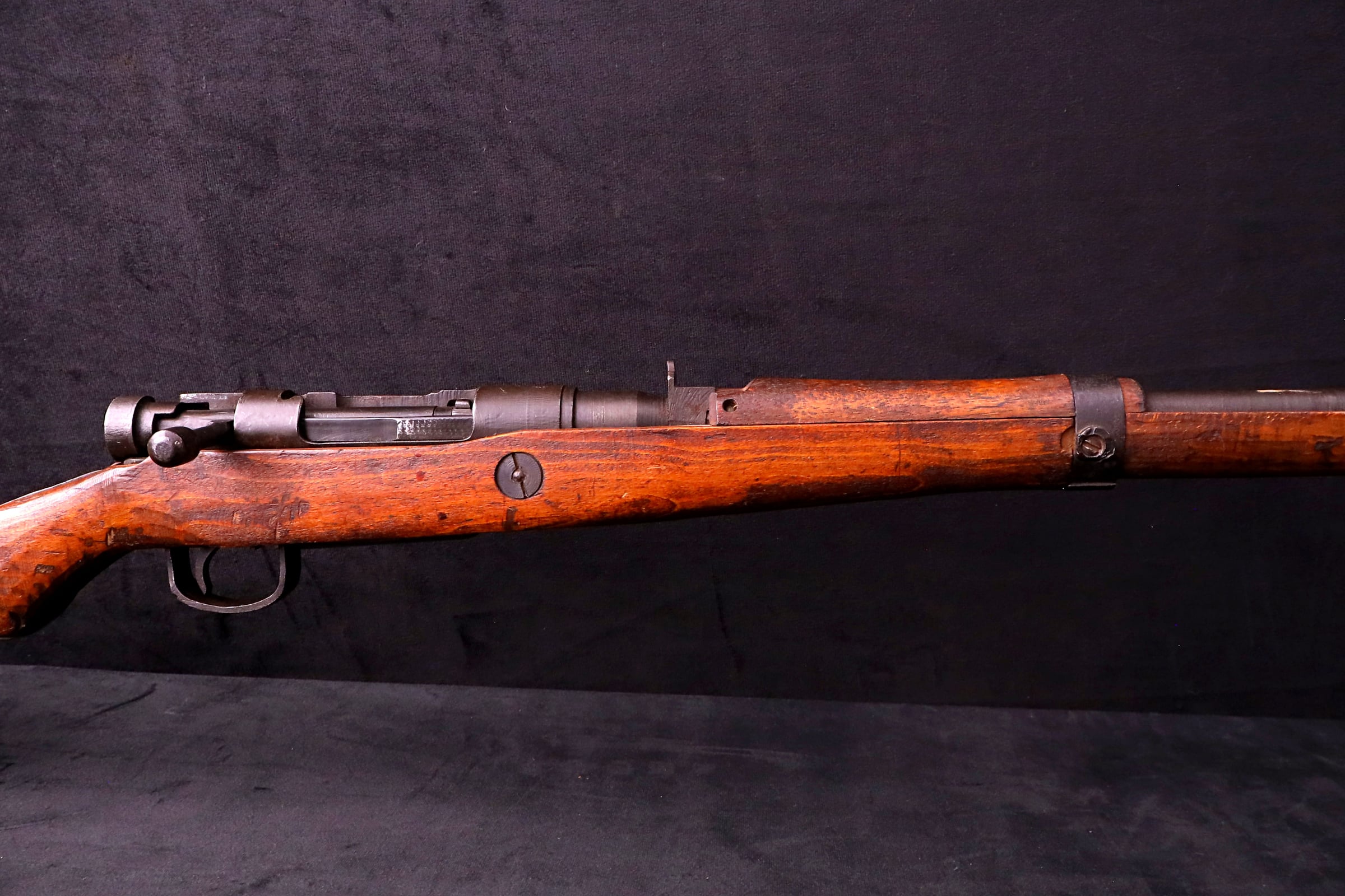 1944 WWII Japanese Arisaka Type 99 Last Ditch Rifle 7.7mm Rope Hole Stock-img-6