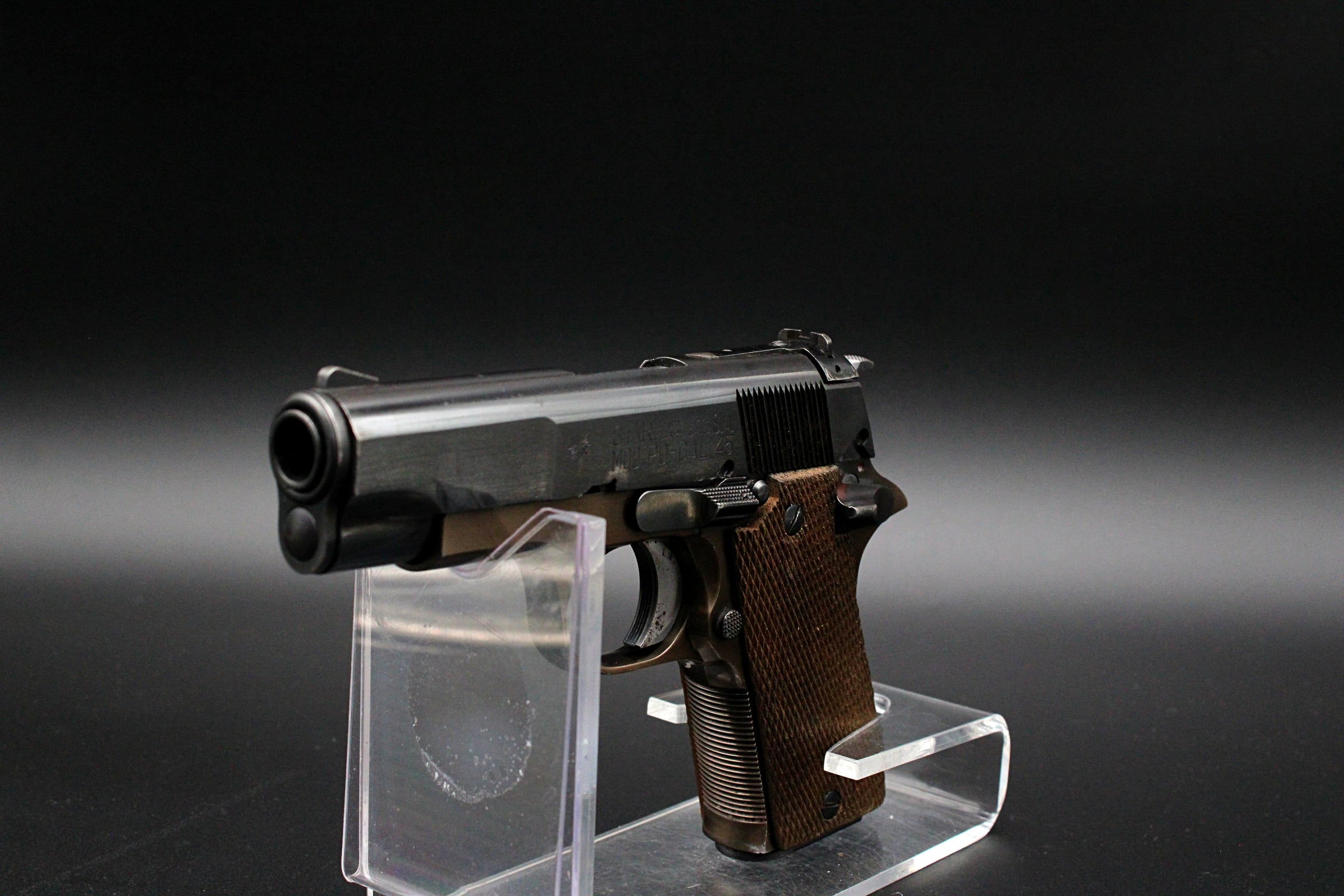 1975 Star PD .45 ACP Compact Pistol 3.75" Blued Bronze Two Tone Wood Grips-img-11