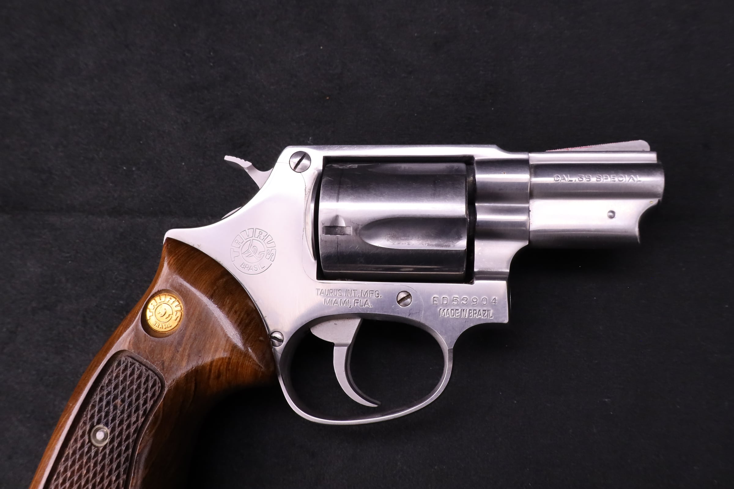 Taurus Model 85 .38 Special 2" Stainless 5-Shot Snub Revolver Walnut Grips-img-3