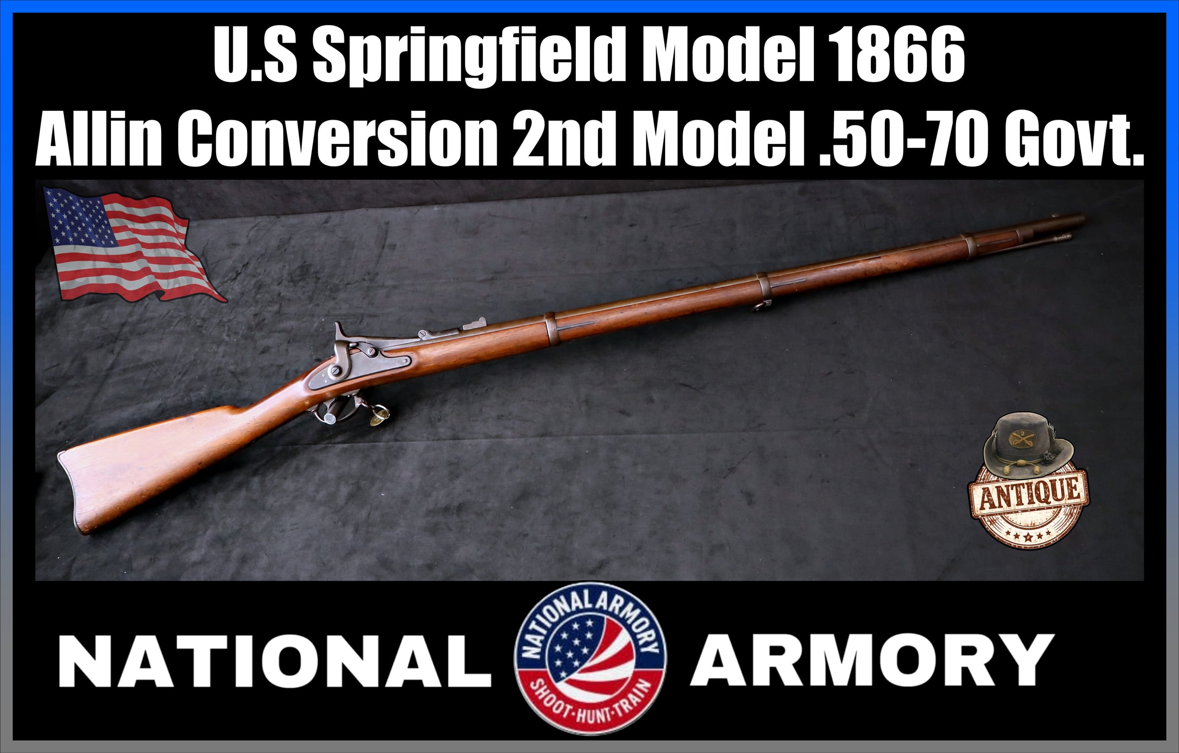 U.S Springfield Model 1866 Allin Conversion 2nd Model .50-70 Govt.-img-0