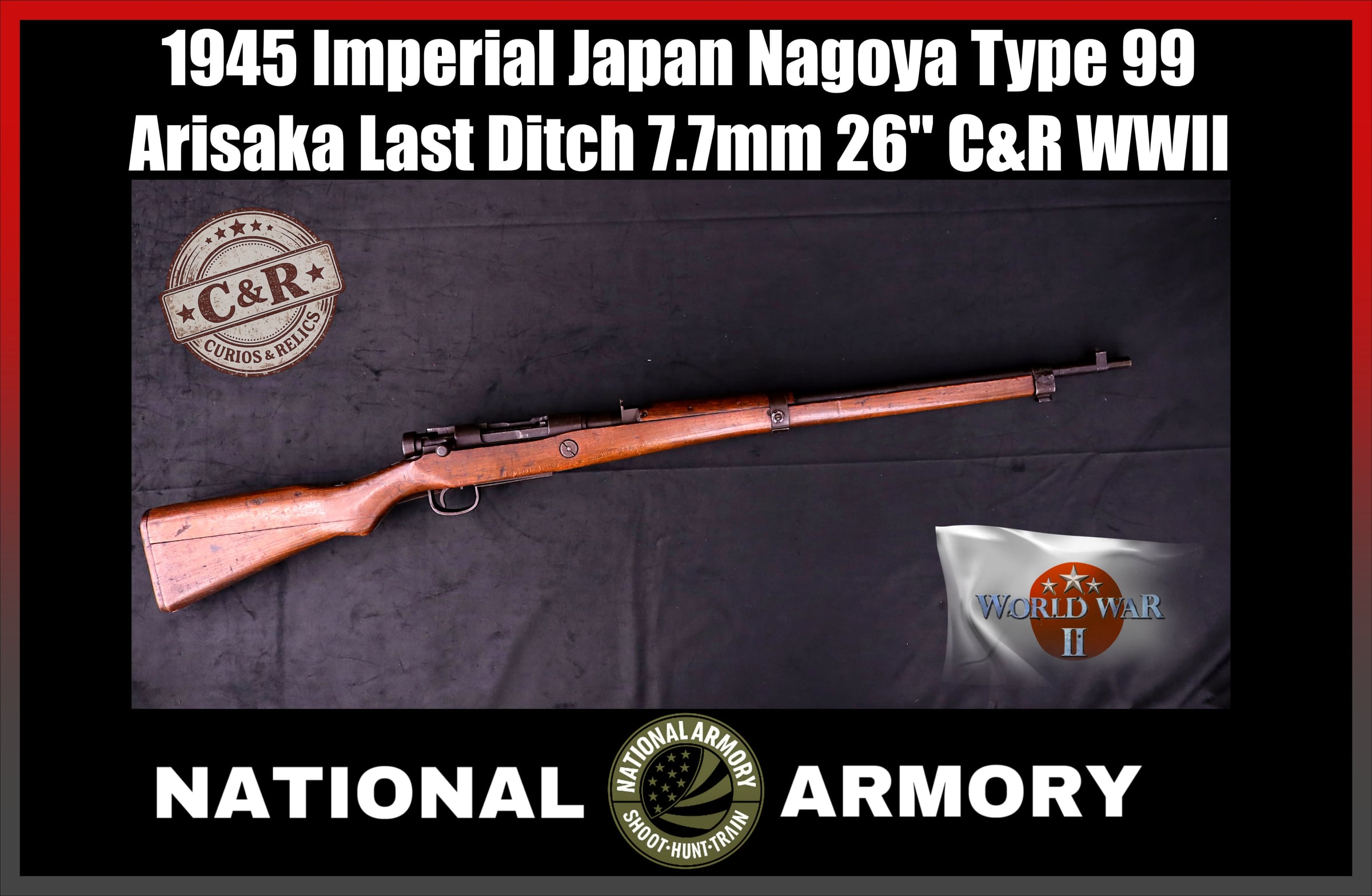 1945 Nagoya Arisaka Type 99 Last Ditch Rifle 7.7x58 Wooden Buttplate C&R-img-0