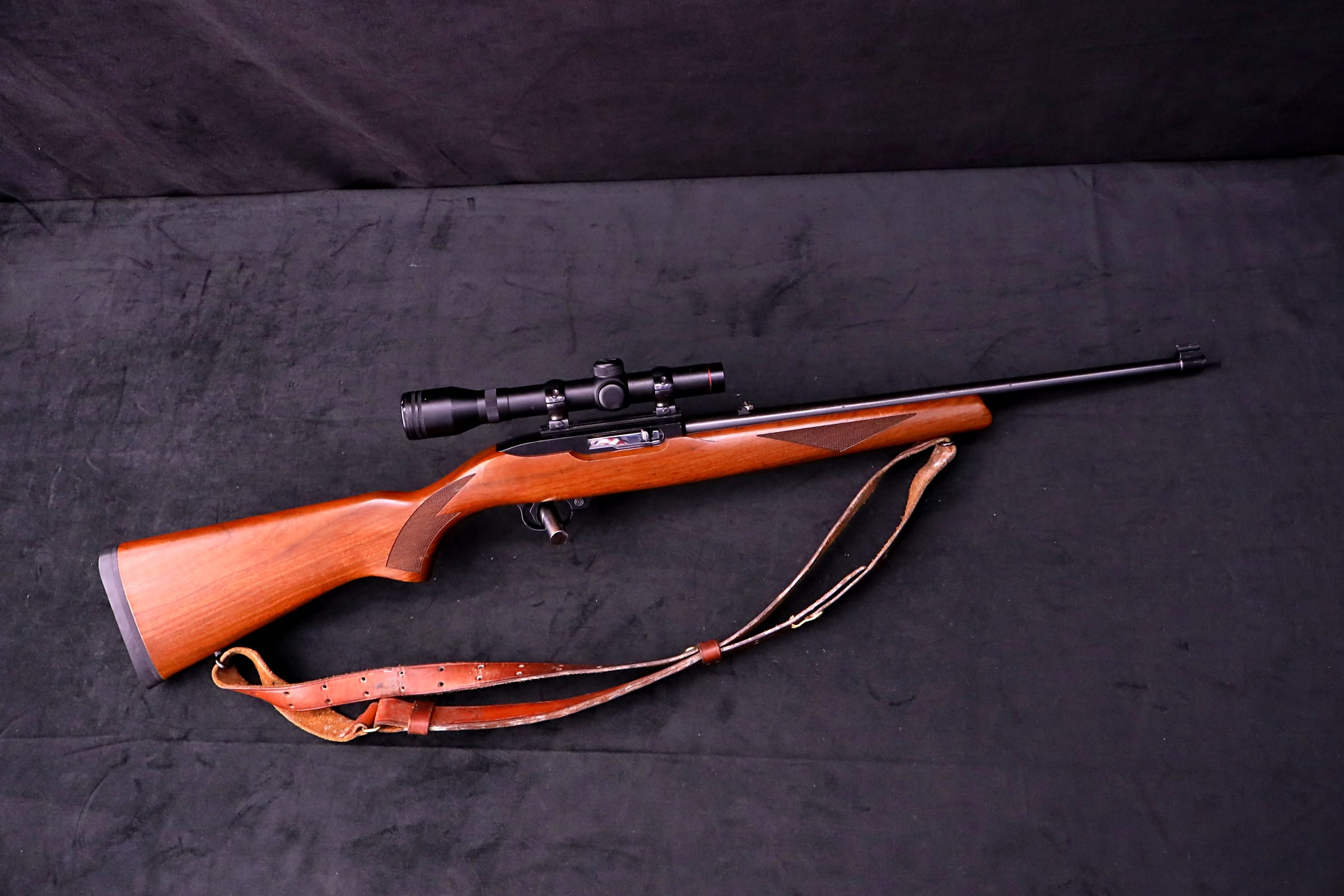 1996 Ruger 10/22 Carbine .22 LR 18.5" Wood Simmons 4X Scope Leather Sling-img-1