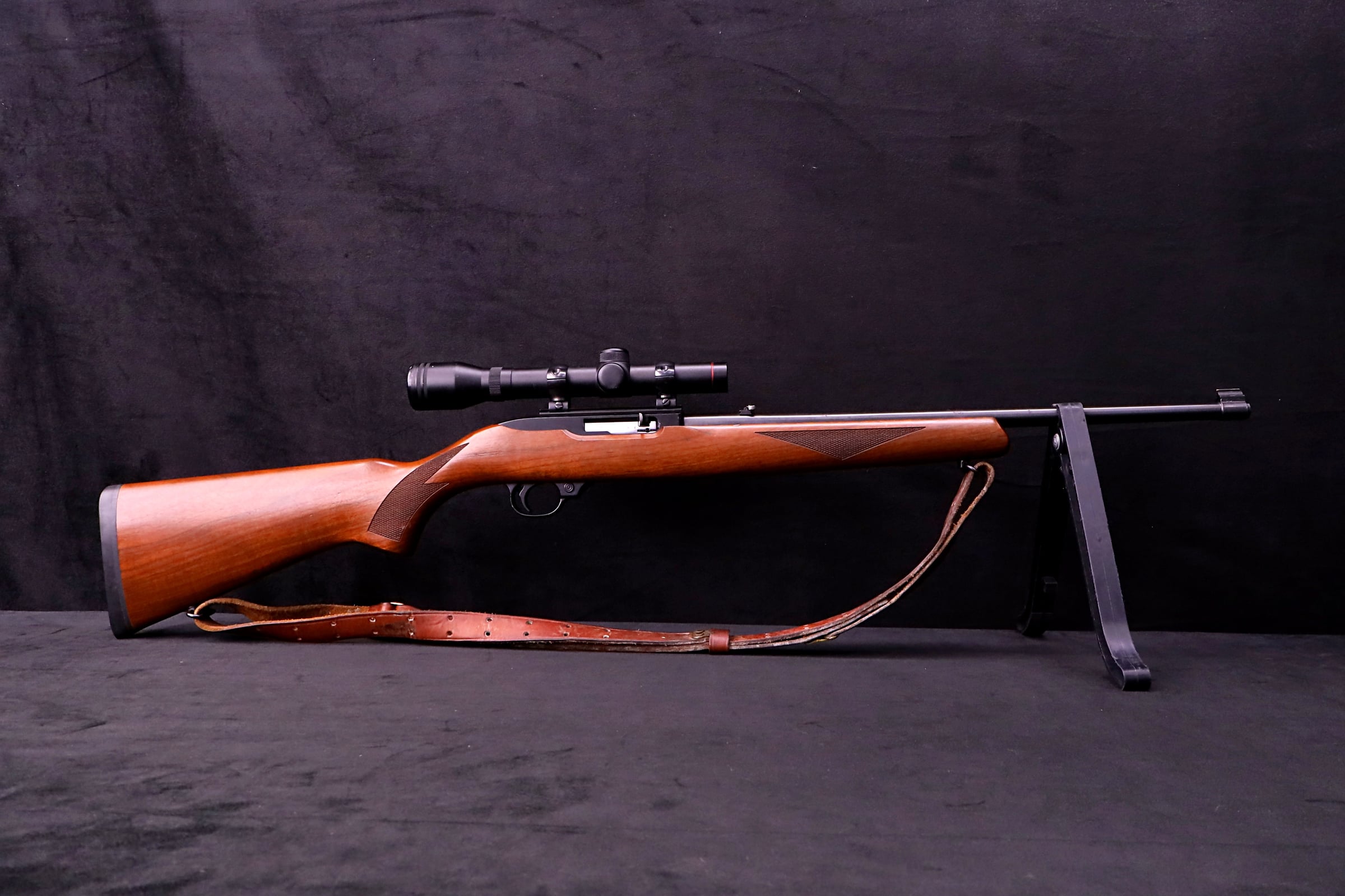 1996 Ruger 10/22 Carbine .22 LR 18.5" Wood Simmons 4X Scope Leather Sling-img-3