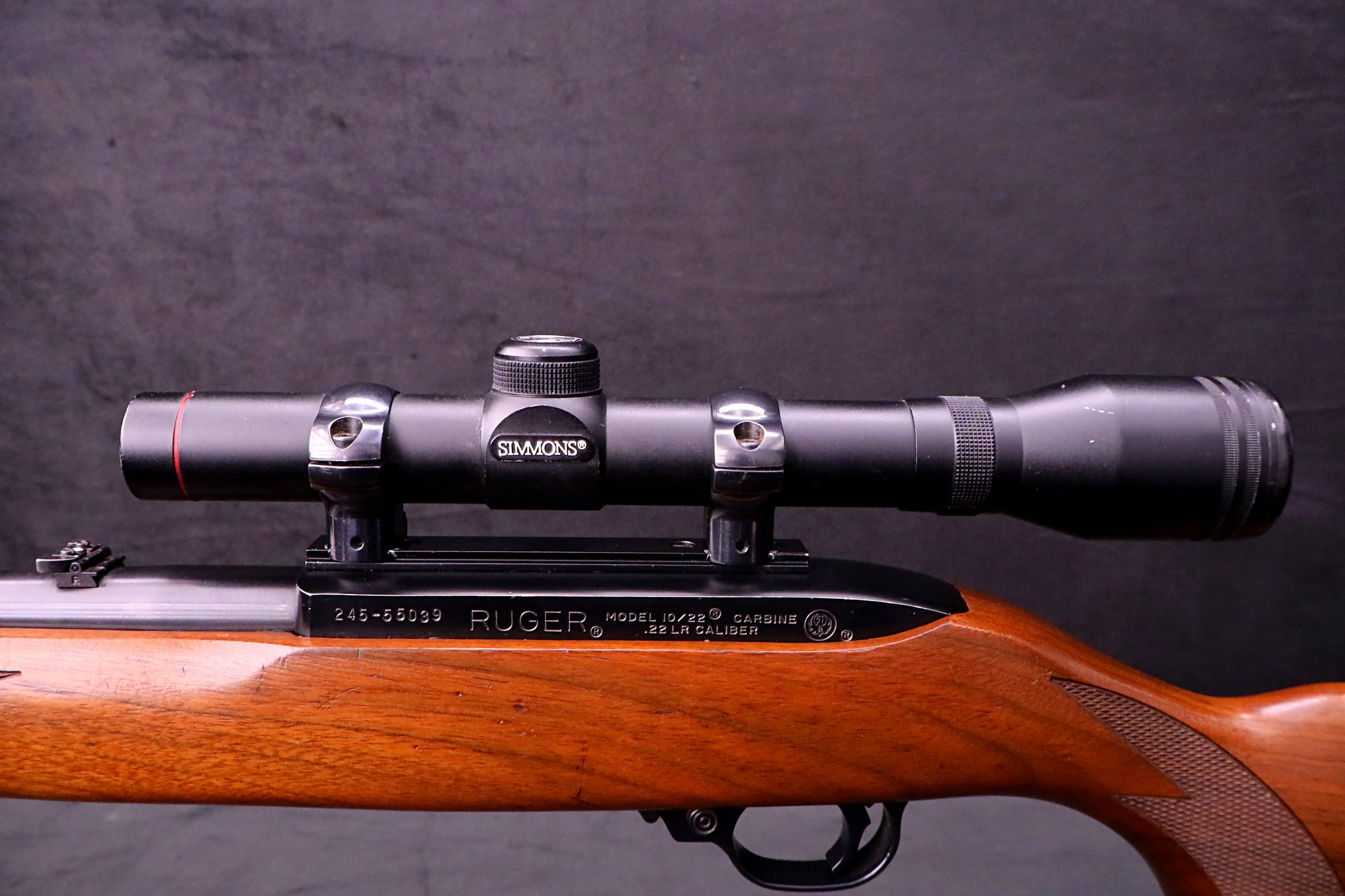 1996 Ruger 10/22 Carbine .22 LR 18.5" Wood Simmons 4X Scope Leather Sling-img-22