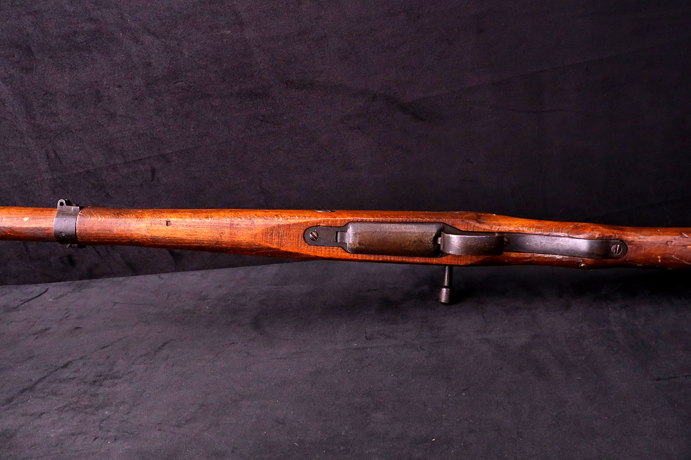 1944 WWII Japanese Arisaka Type 99 Last Ditch Rifle 7.7mm Rope Hole Stock-img-18