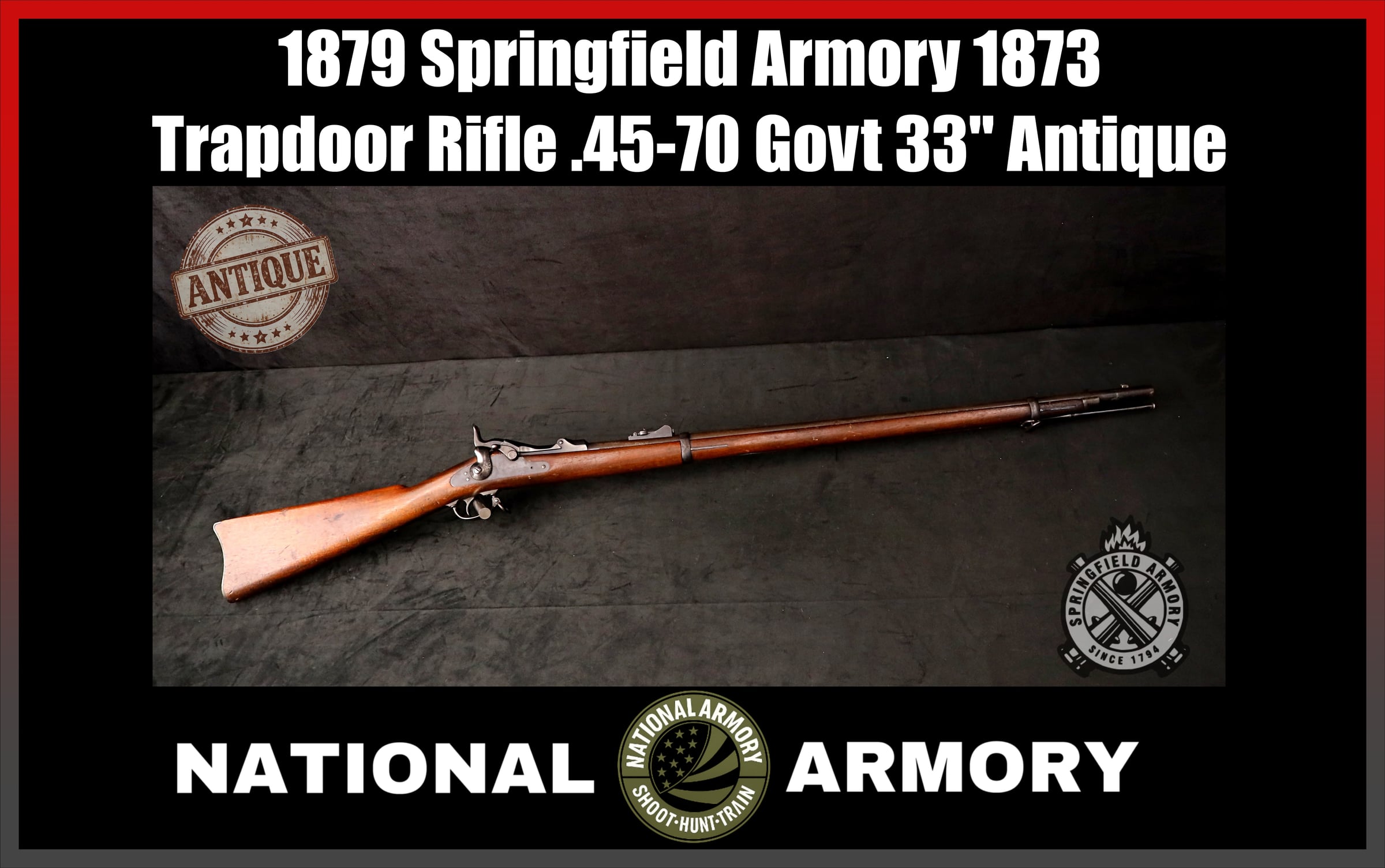 1879 Springfield Model 1873 Trapdoor .45-70 Govt 33" Infantry Rifle Antique-img-0