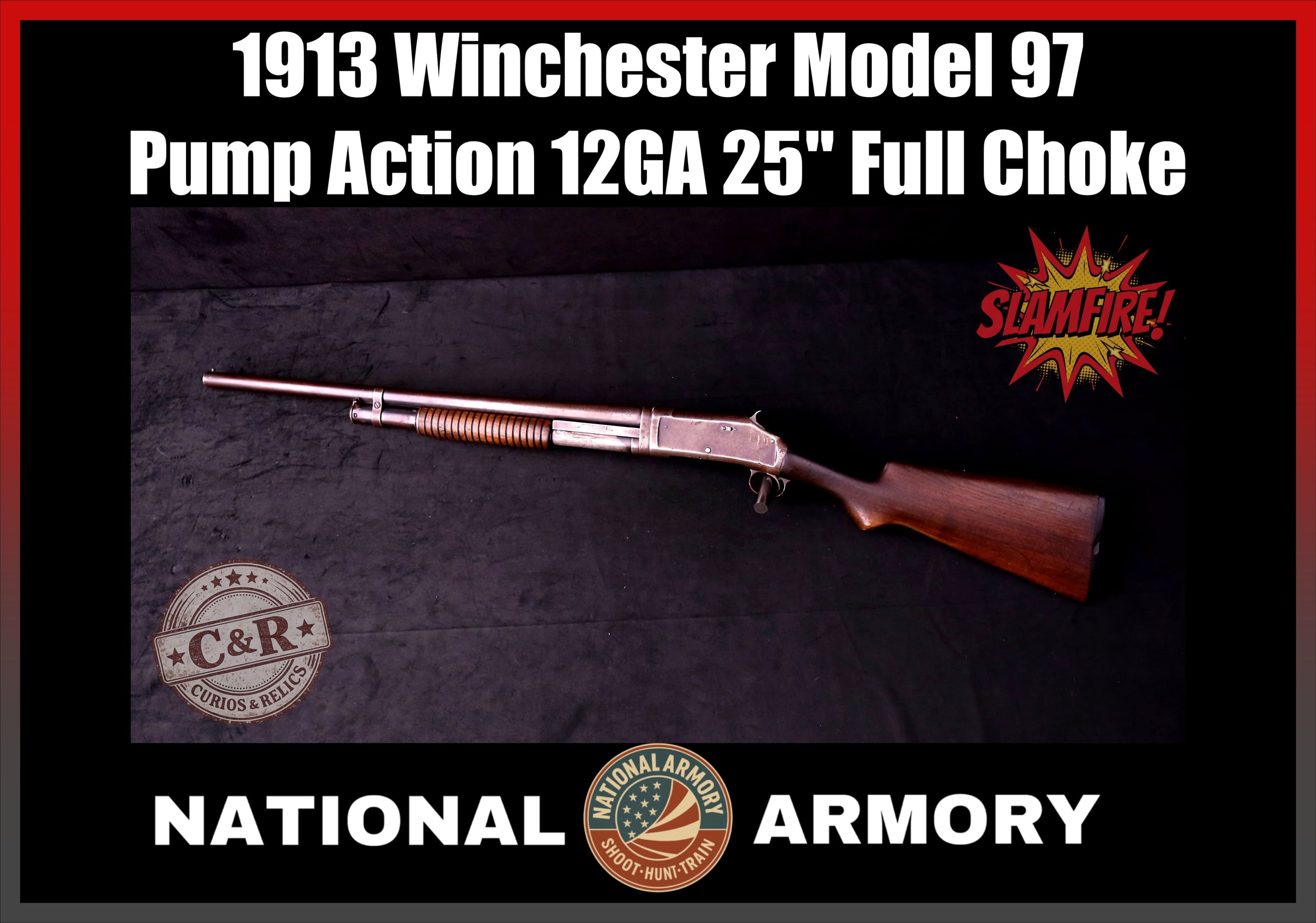 1913 Winchester Model 1897 12GA Pump Shotgun 25" Full Choke C&R-img-0